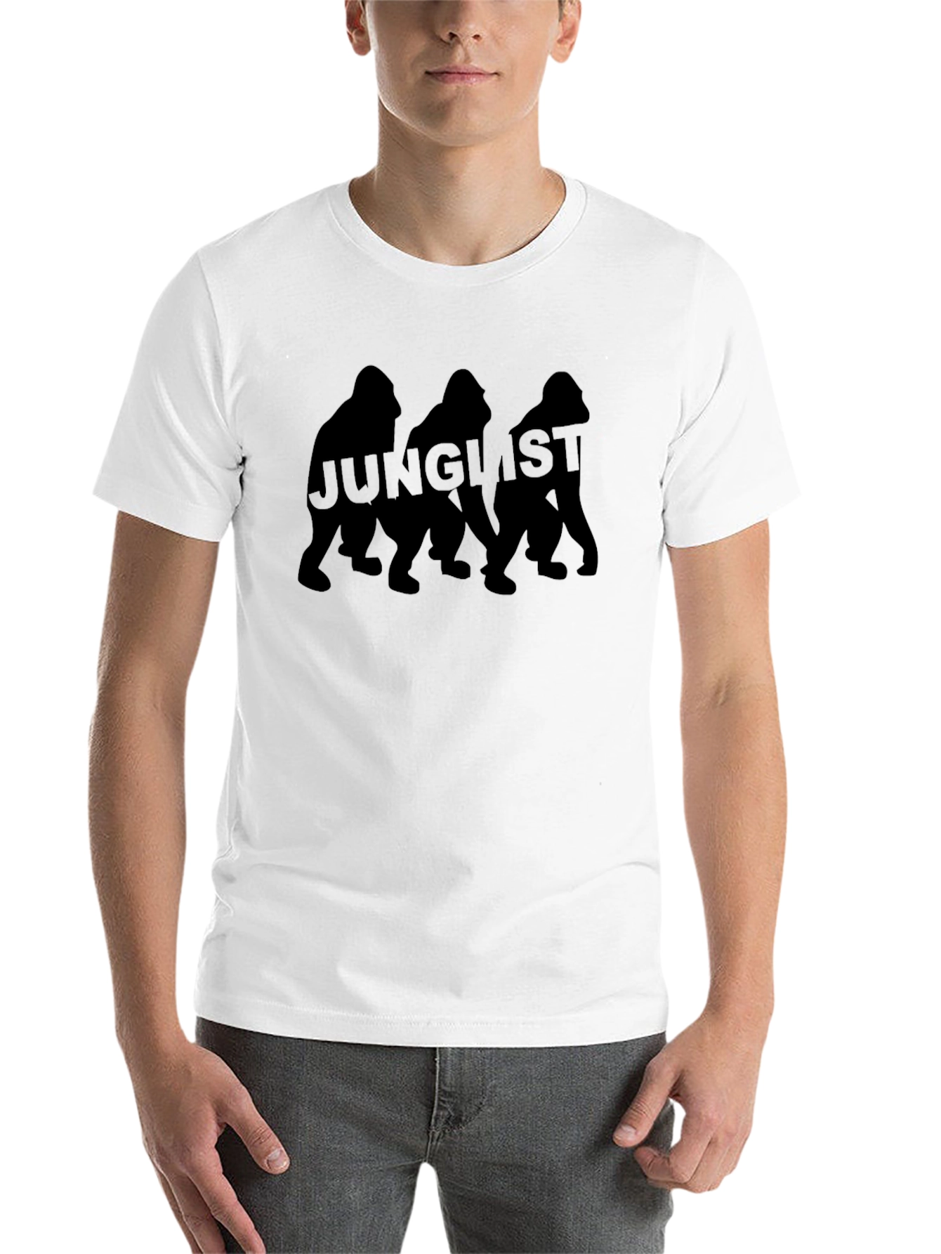 Black Junglist Gorilla Graphic T-Shirt - Black view 14