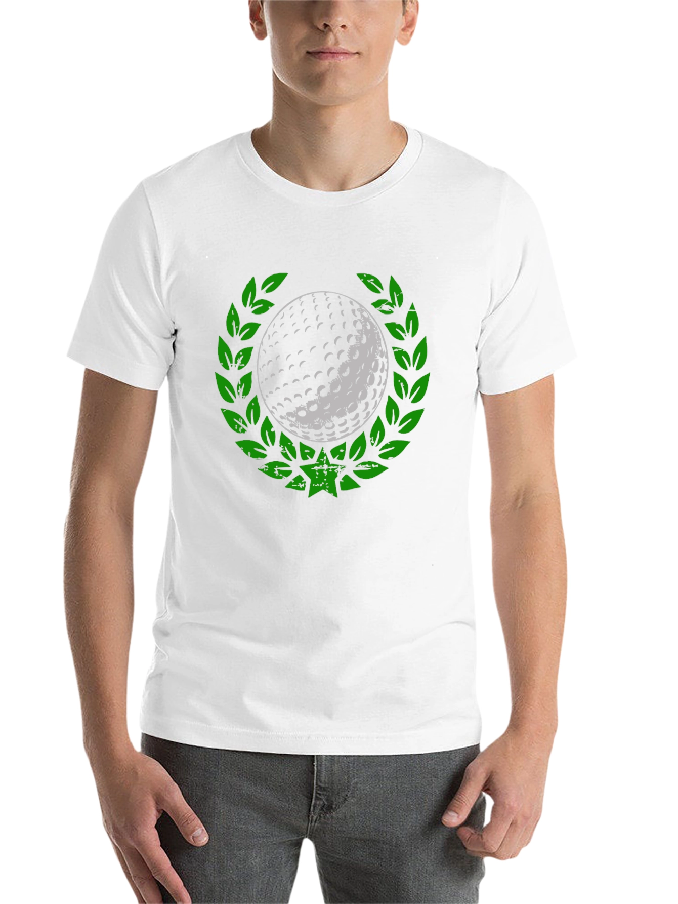 Black Golf Ball Laurel Wreath Graphic T-Shirt view 14