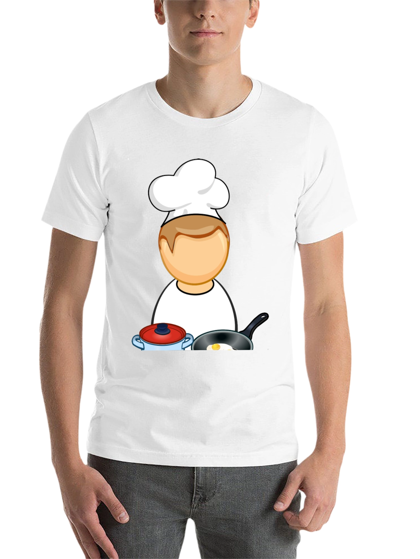 Chef Cartoon Black T-Shirt - Cooking Fun! - 14