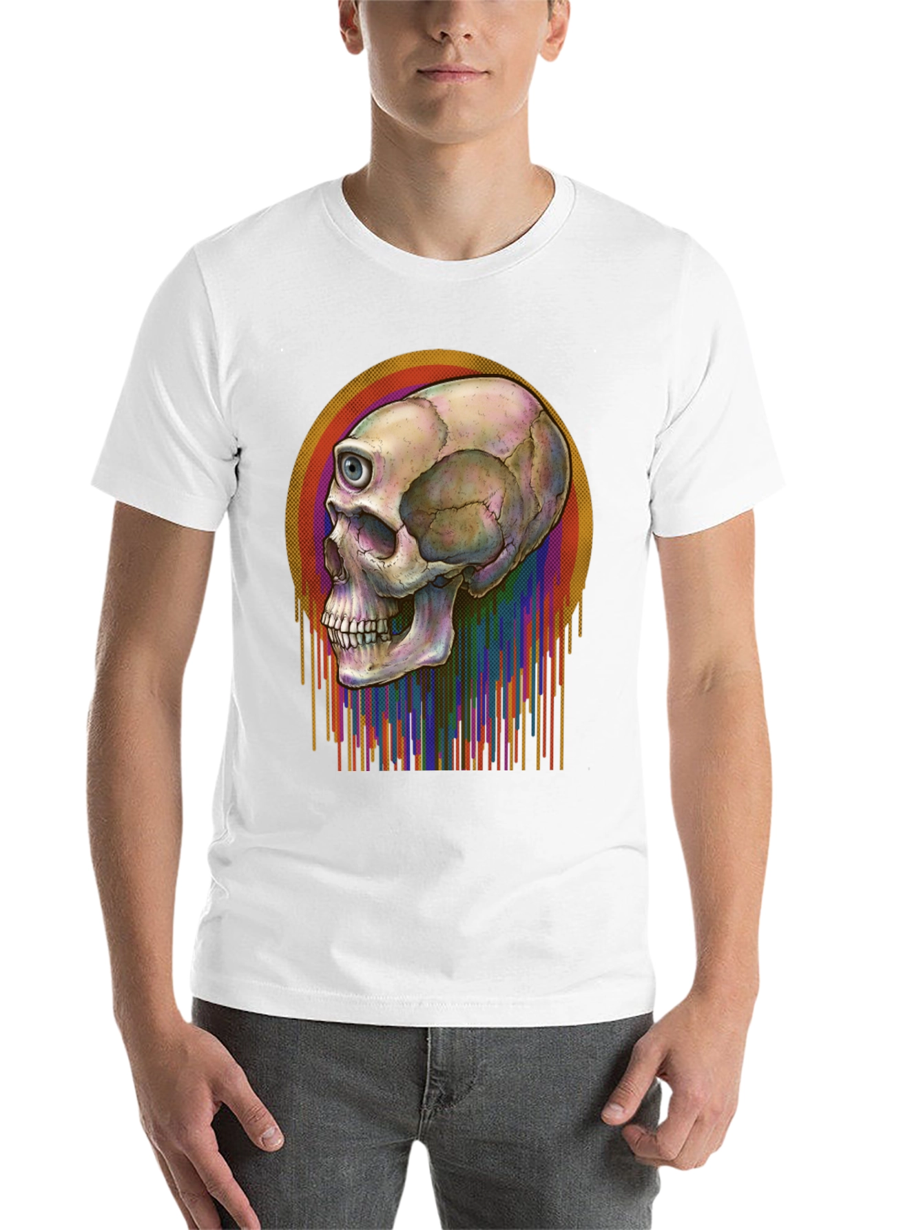 Black One-Eyed Skull Tee - Men's Graphic T-Shirt view 14