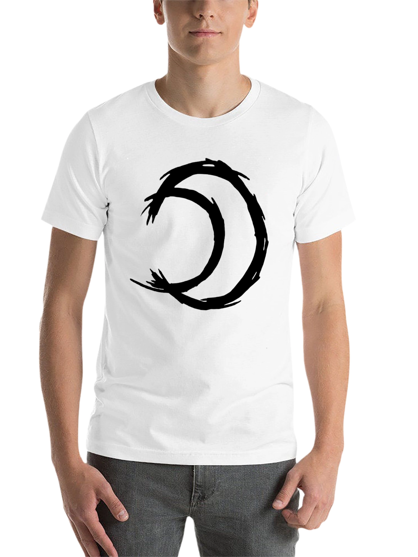 Black Black T-Shirt with Ouroboros Symbol view 14