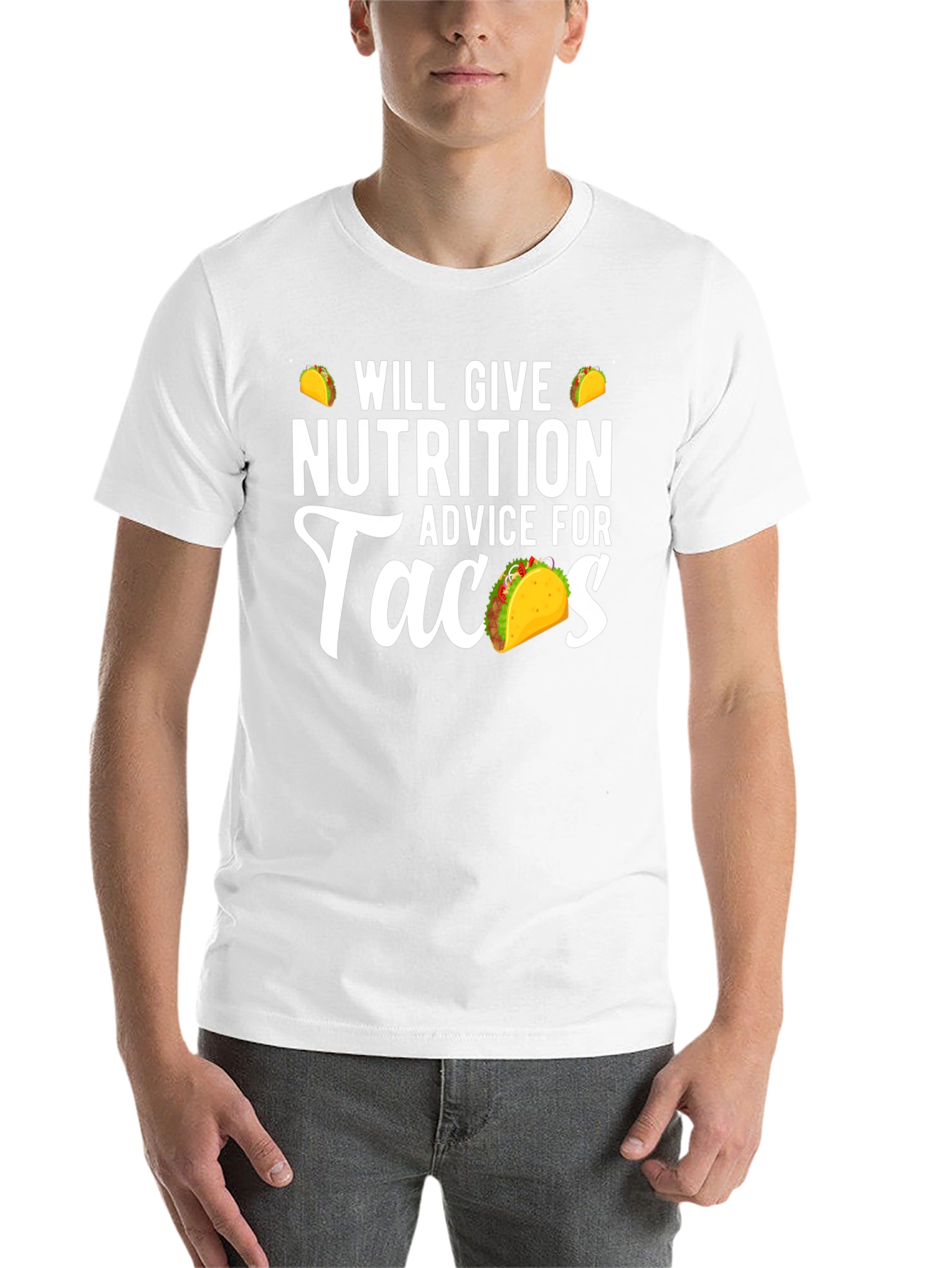 Black Nutrition Advice For Tacos Funny Graphic Tee view 14