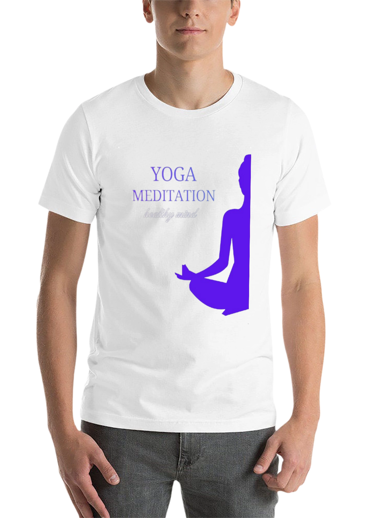 Black Yoga Meditation T-Shirt - Healthy Mind Design view 14