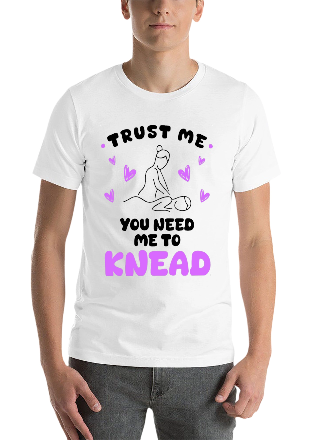 Black Trust Me I Knead Massage Therapist T-Shirt view 14