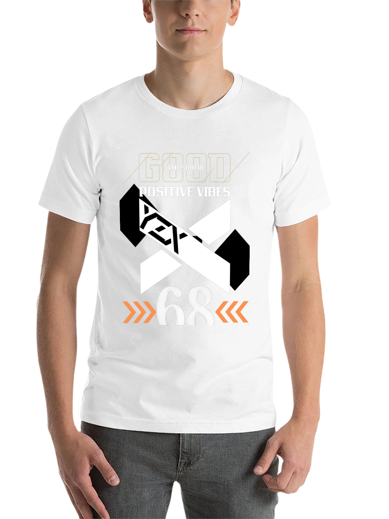 Black Good Atmosphere Positive Vibes Graphic Tee view 14