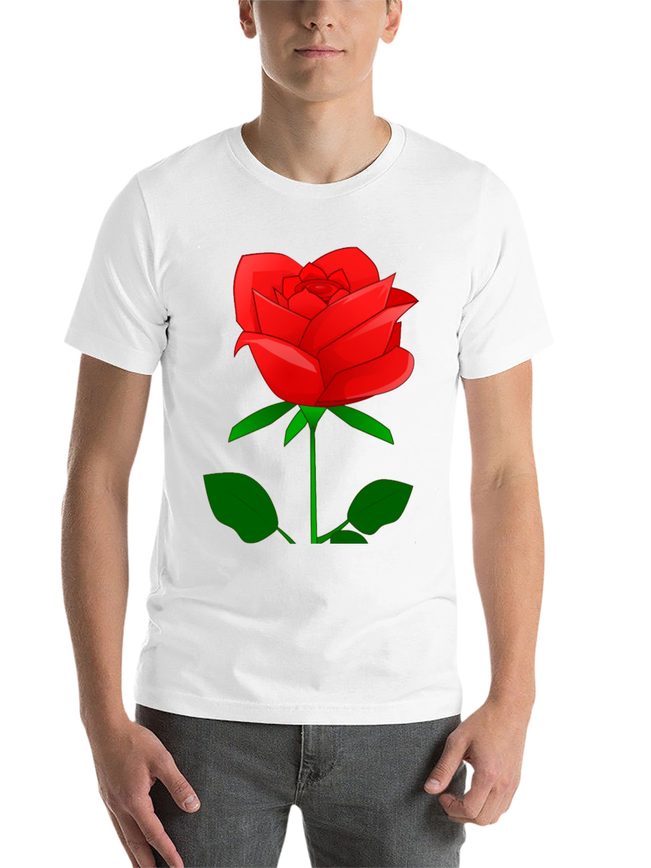 Black Red Rose Graphic Tee - Stylish Floral Print Shirt view 14