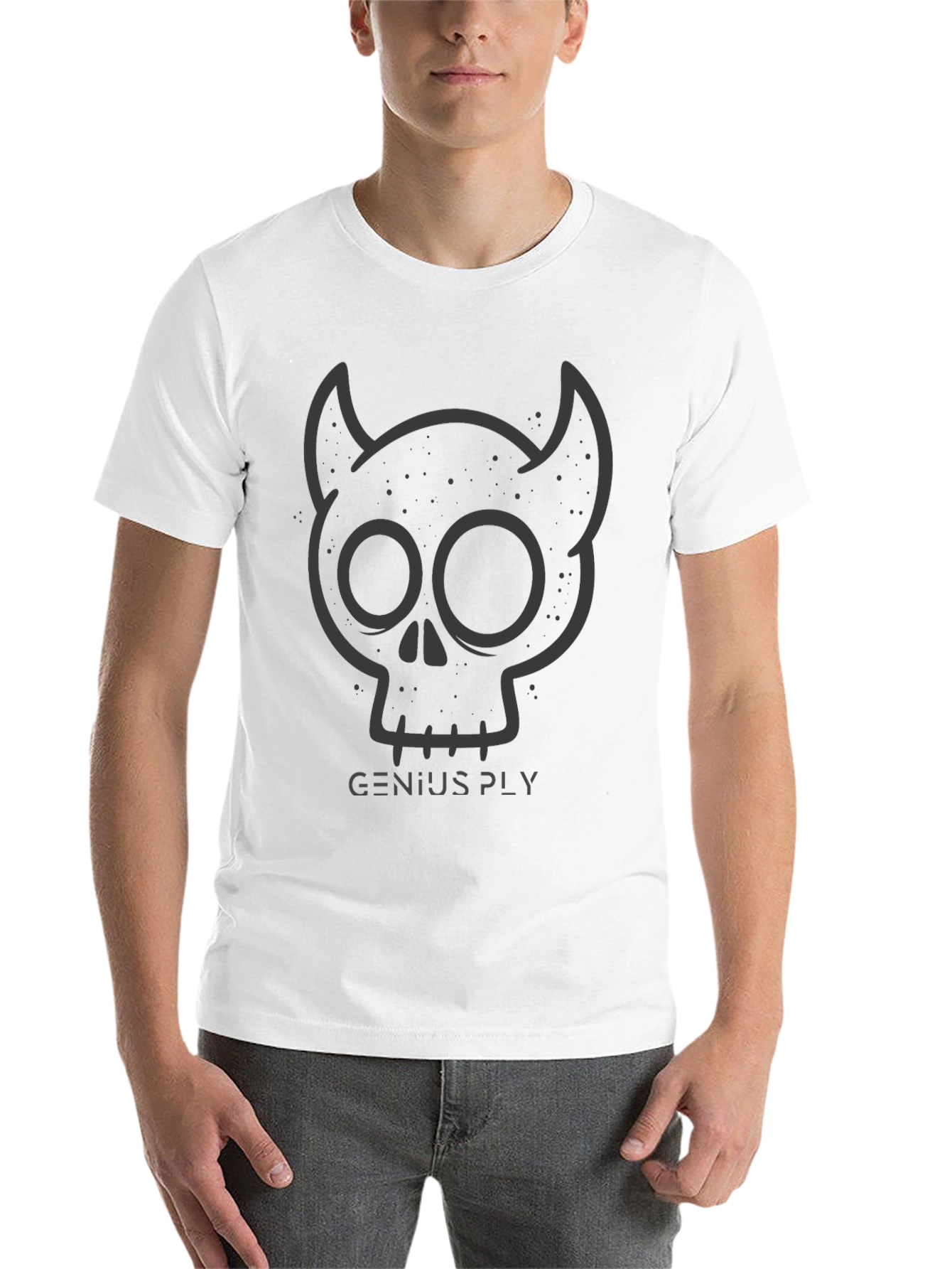Black Genius Ply Devil Skull Graphic Tee - Men's Black T-Shirt view 14