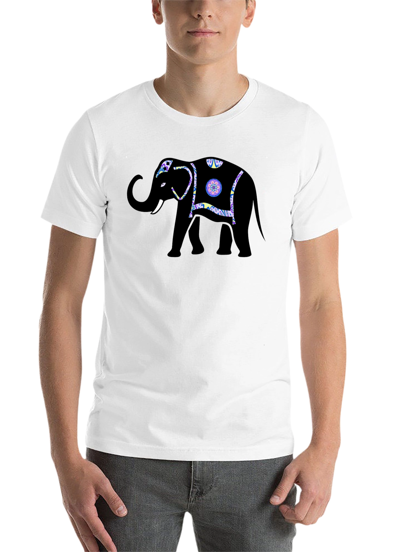 Black Elephant Graphic Tee - Stylish Black T-Shirt view 14