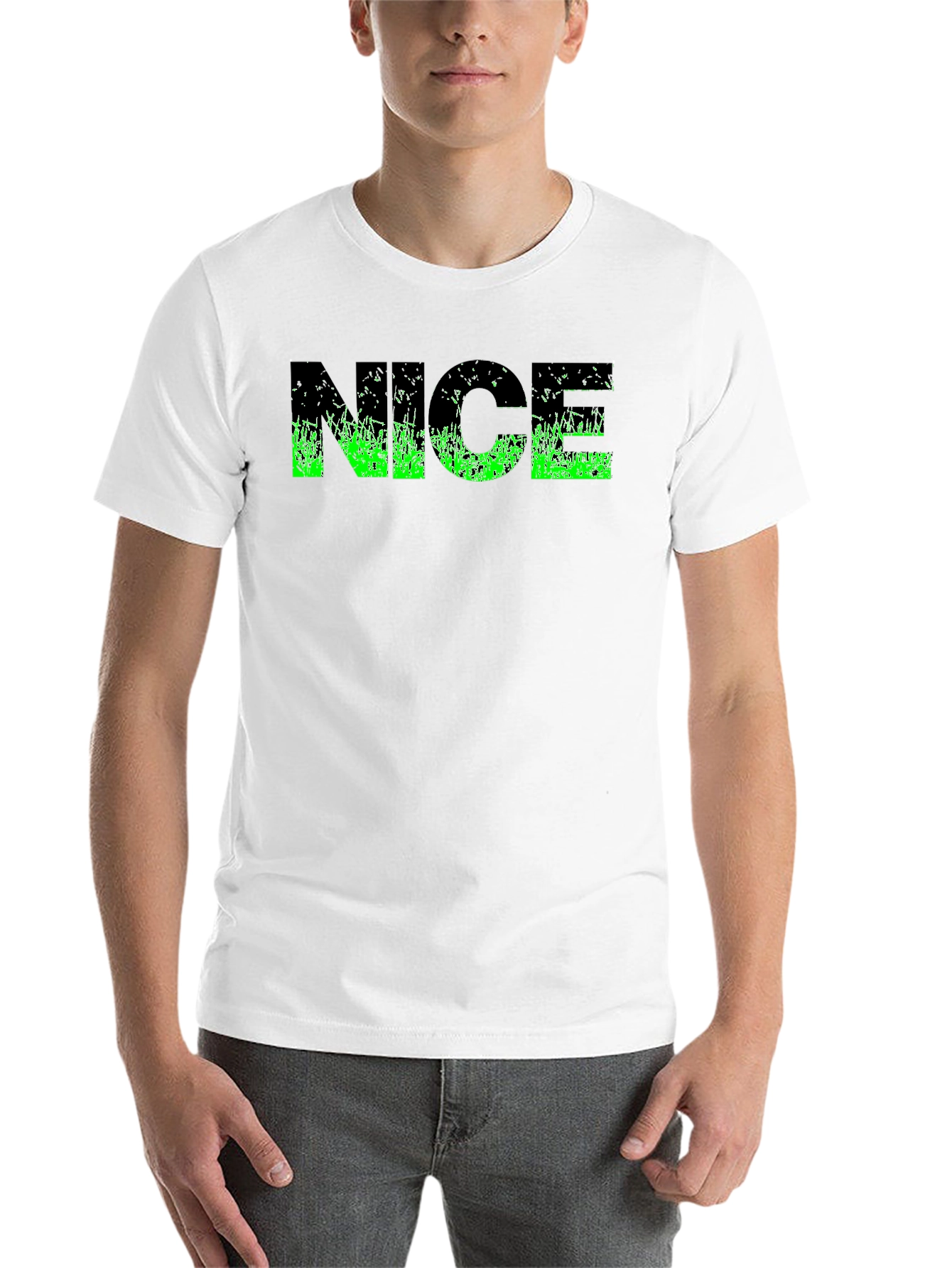Black Cool "NICE" Graphic Black T-Shirt view 14