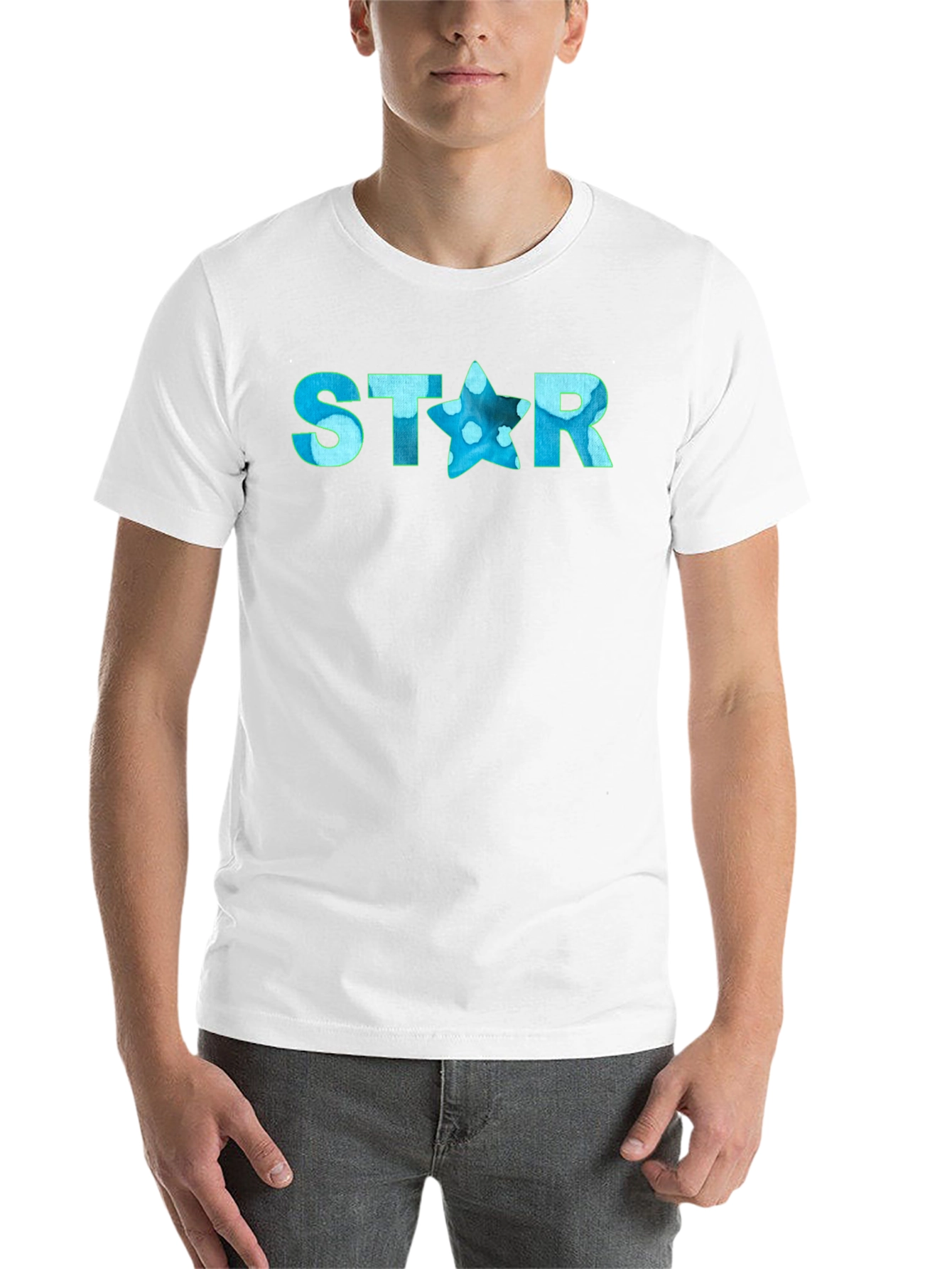 Black STAR Graphic Men's Black T-Shirt view 14