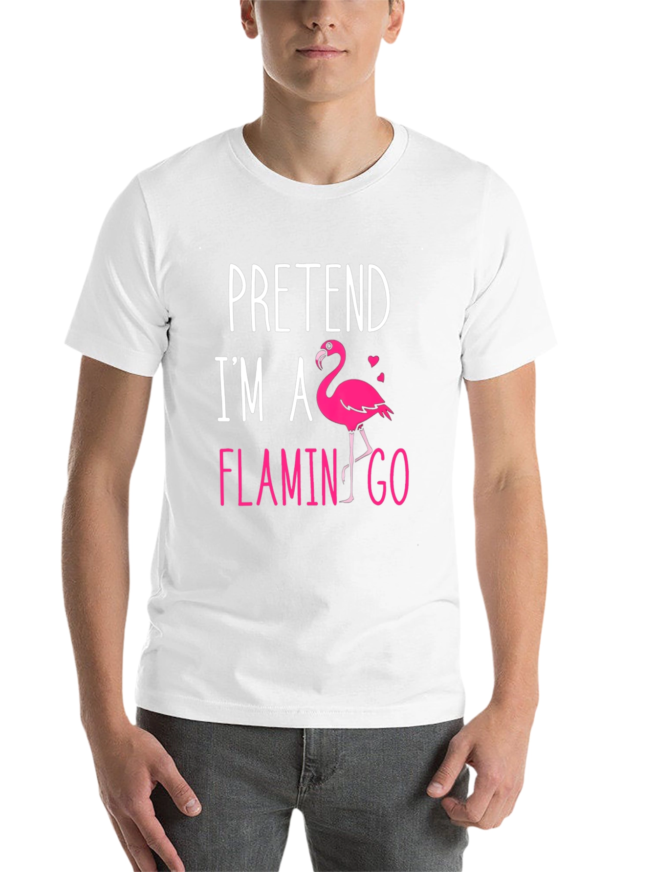 Black Pretend I'm A Flamingo T-Shirt view 14