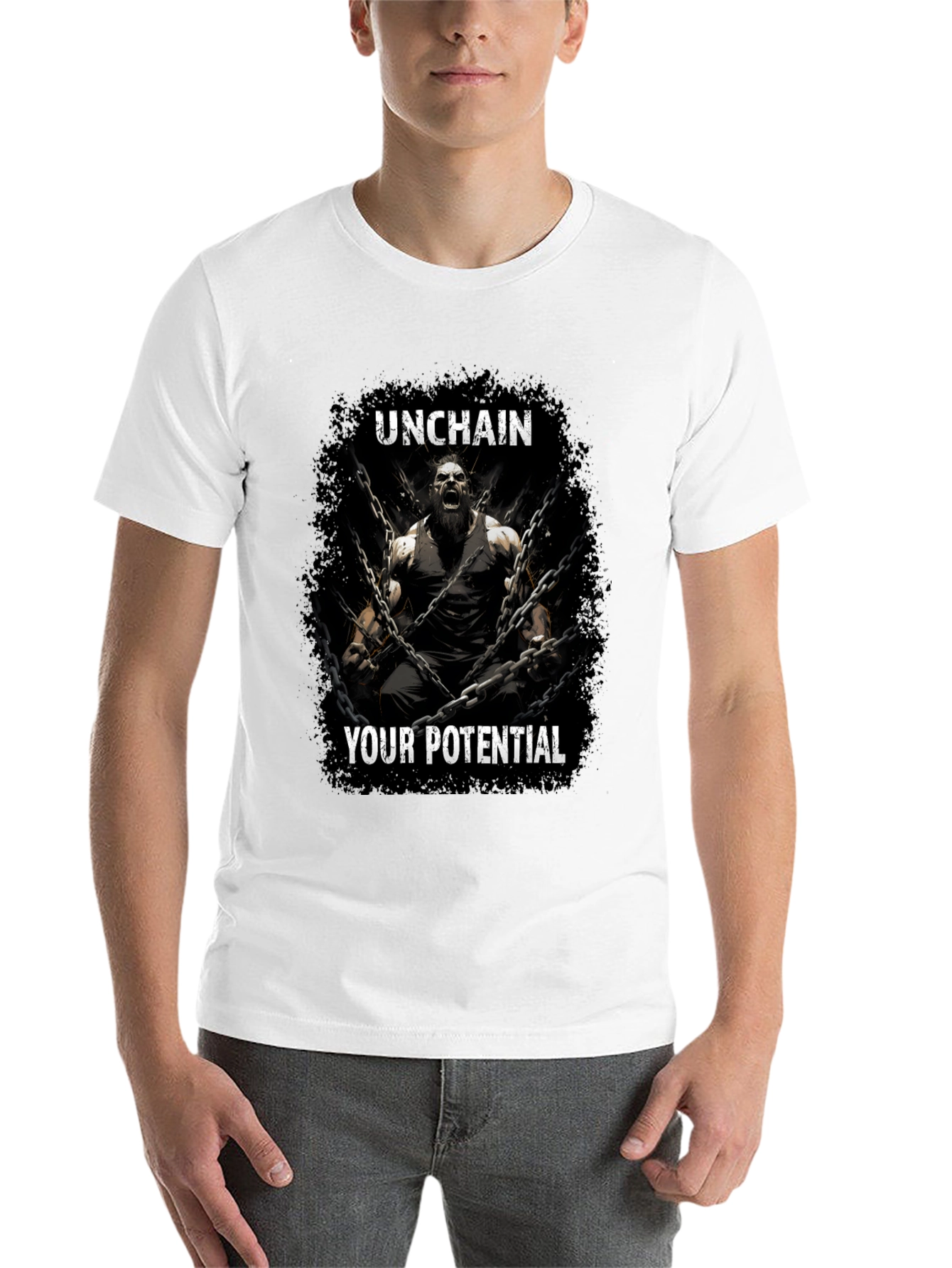 Black Unchain Your Potential Graphic T-Shirt - Black view 14