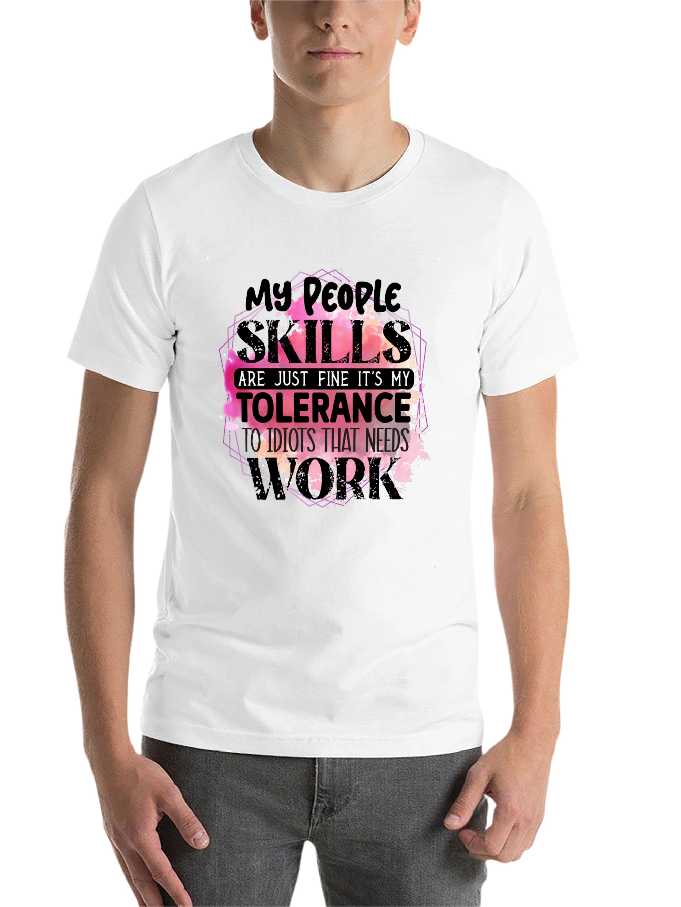 Black My People Skills T-Shirt Funny Sarcastic Tee view 14