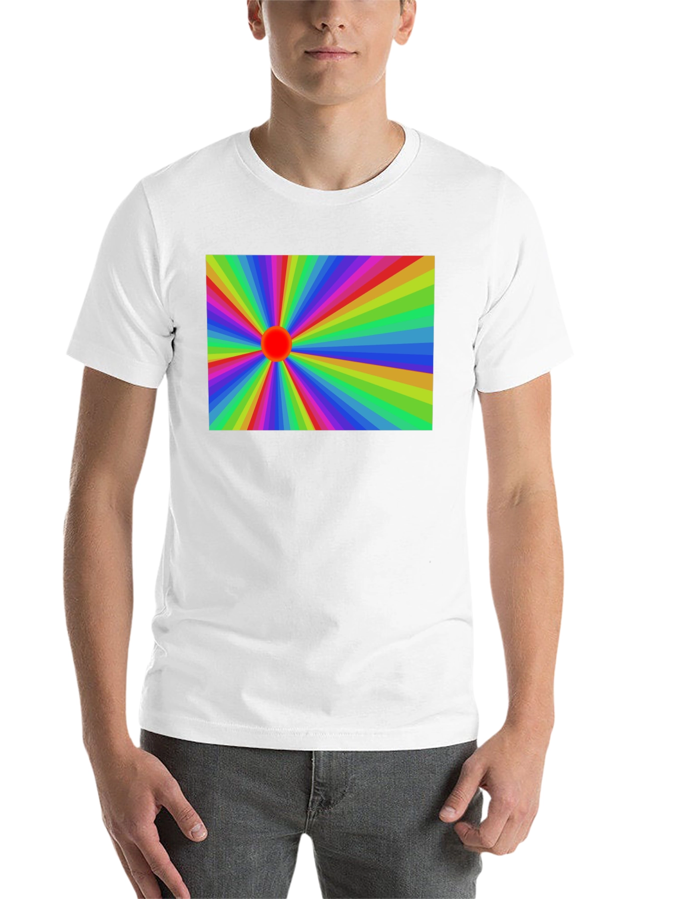 Black Retro Rainbow Burst Graphic Tee - Black view 14