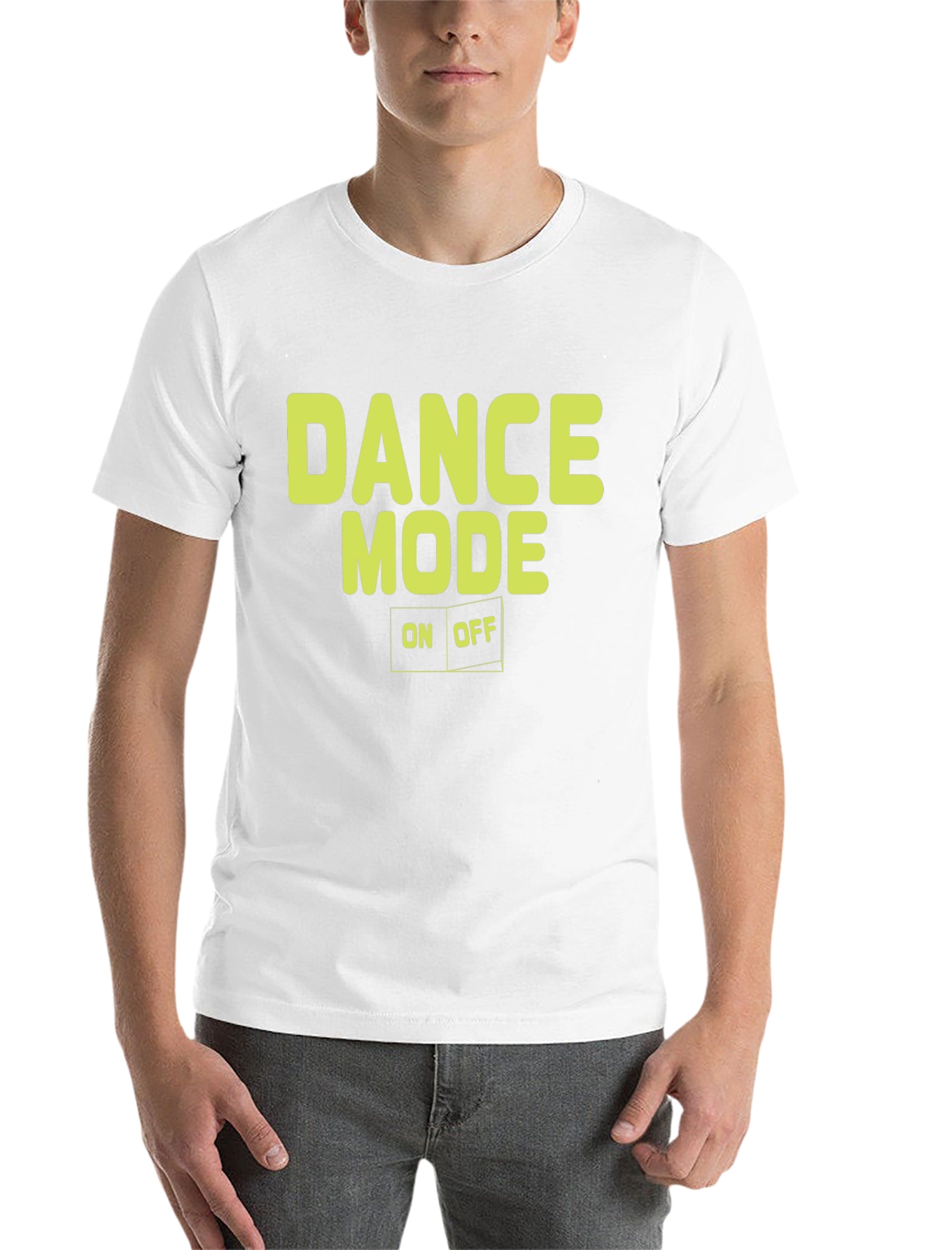 Black Dance Mode On/Off Graphic Tee - Black Cotton T-Shirt view 14