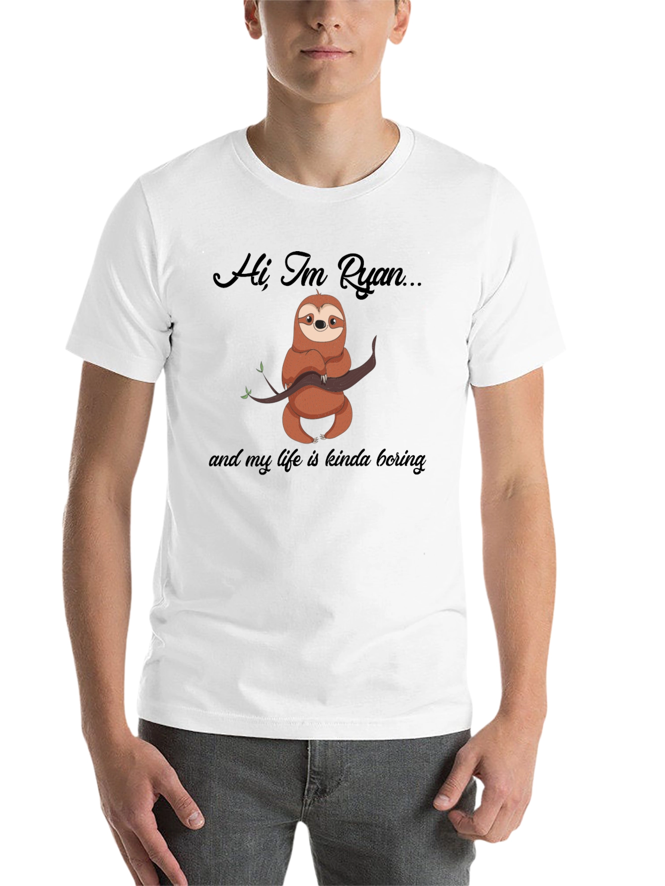 Funny Sloth T-Shirt - Hi, I'm Ryan... Boring Life - 14