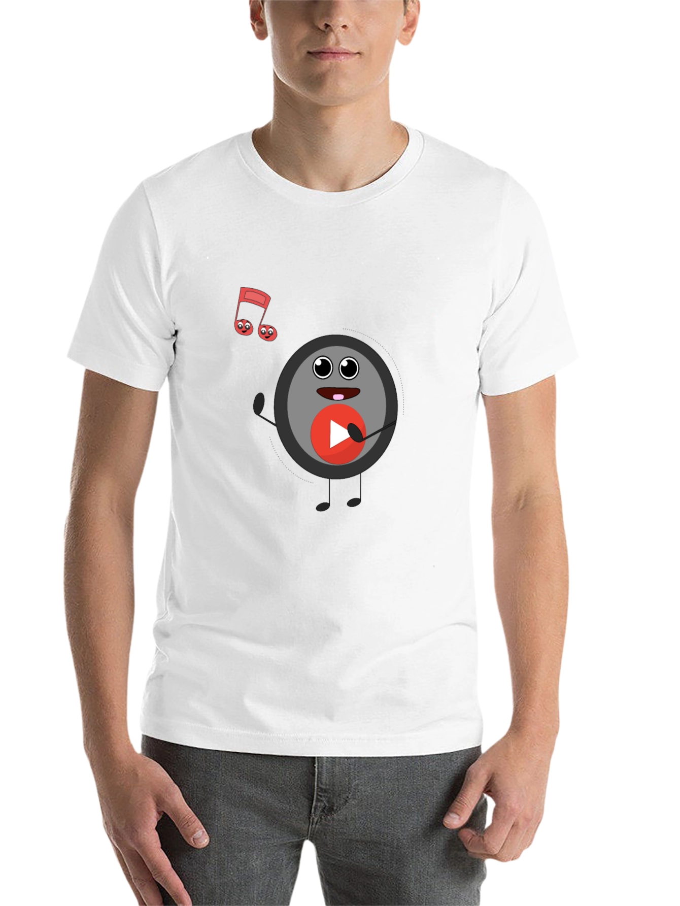 Black Musical Record Cartoon Black T-Shirt view 14