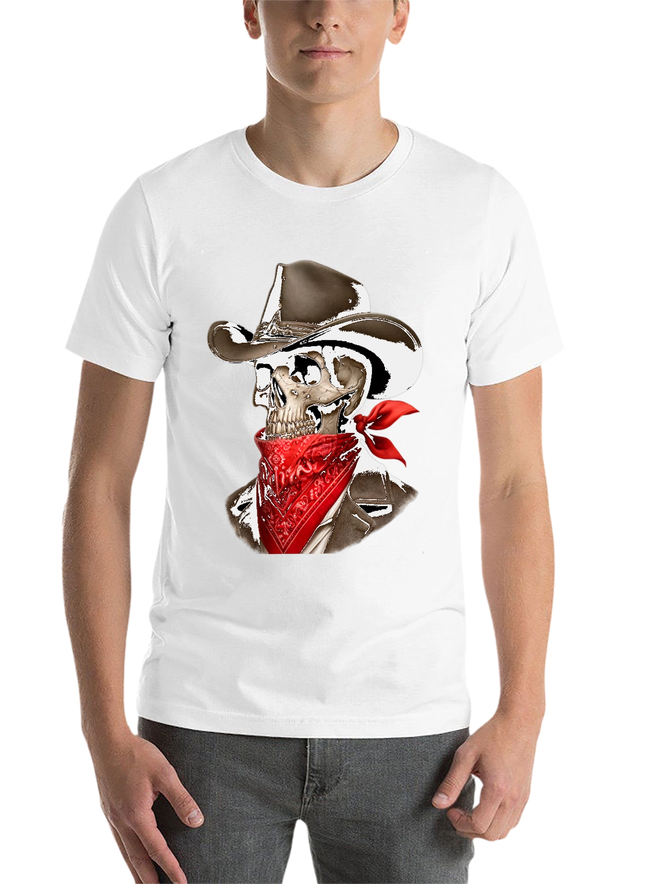 Black Cowboy Skeleton Graphic Tee view 14