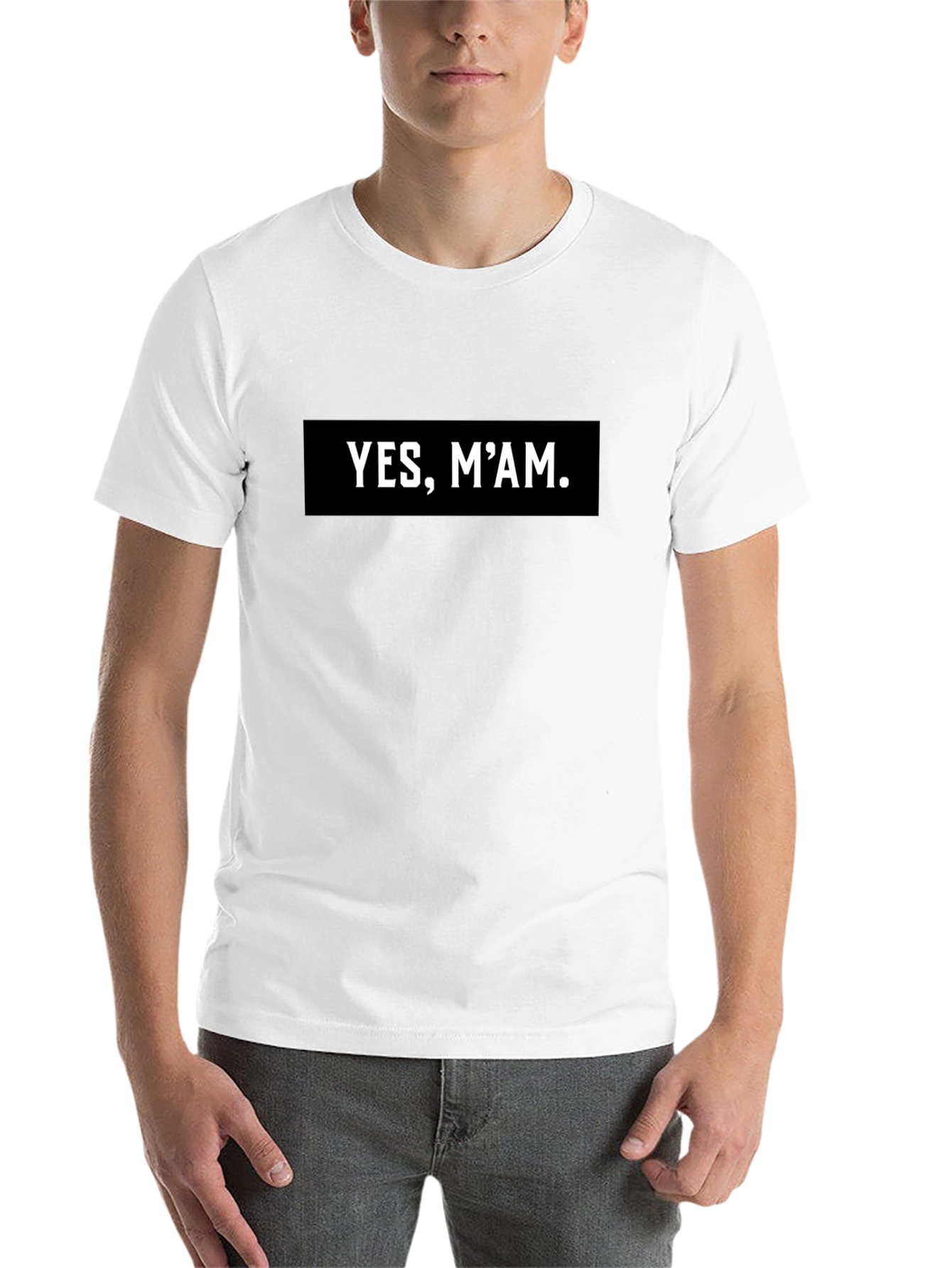 Black Yes, M'am Graphic T-Shirt - Classic Black Tee view 14