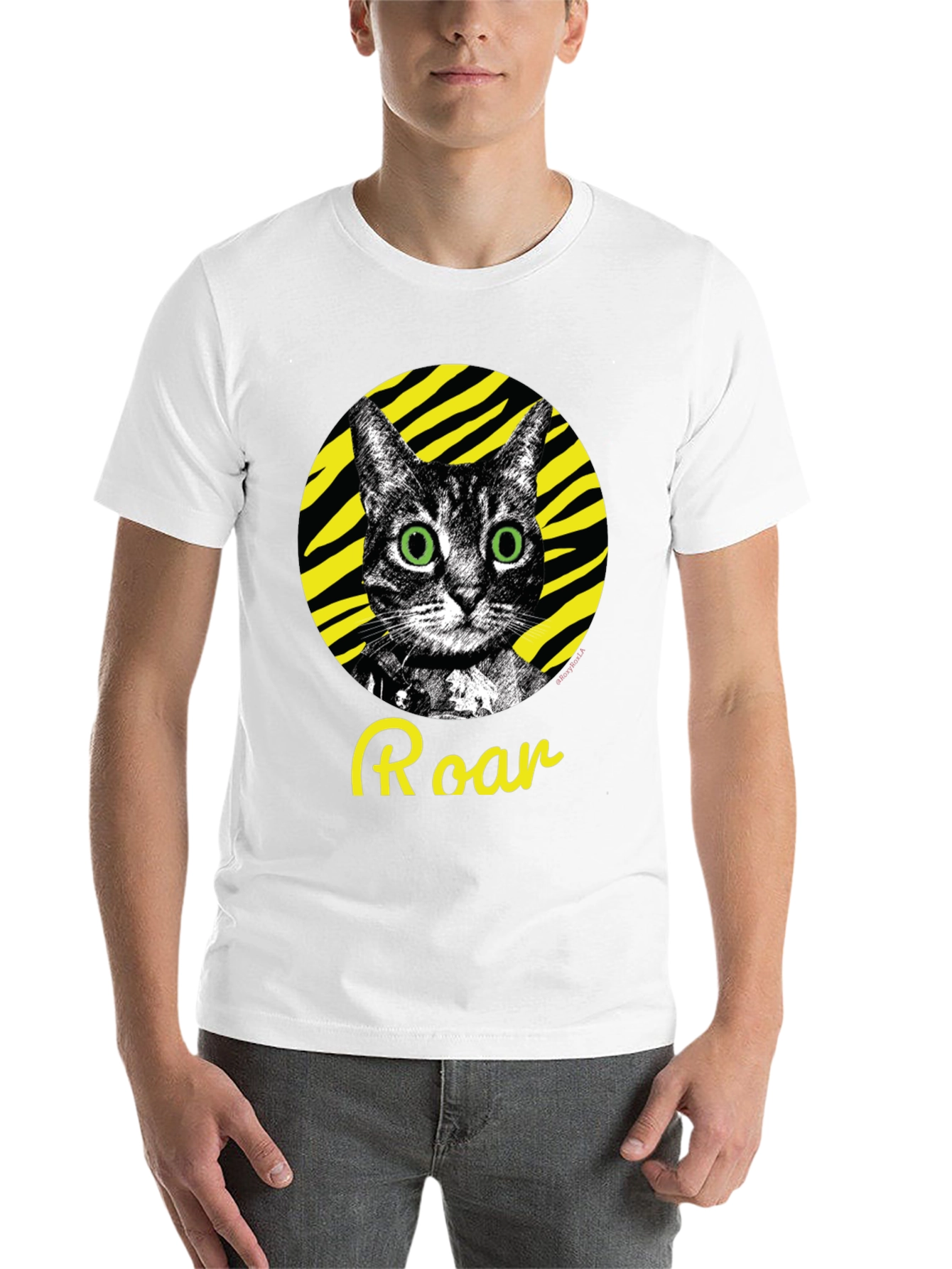 Black Roar! Cat Graphic Tee - Black view 14