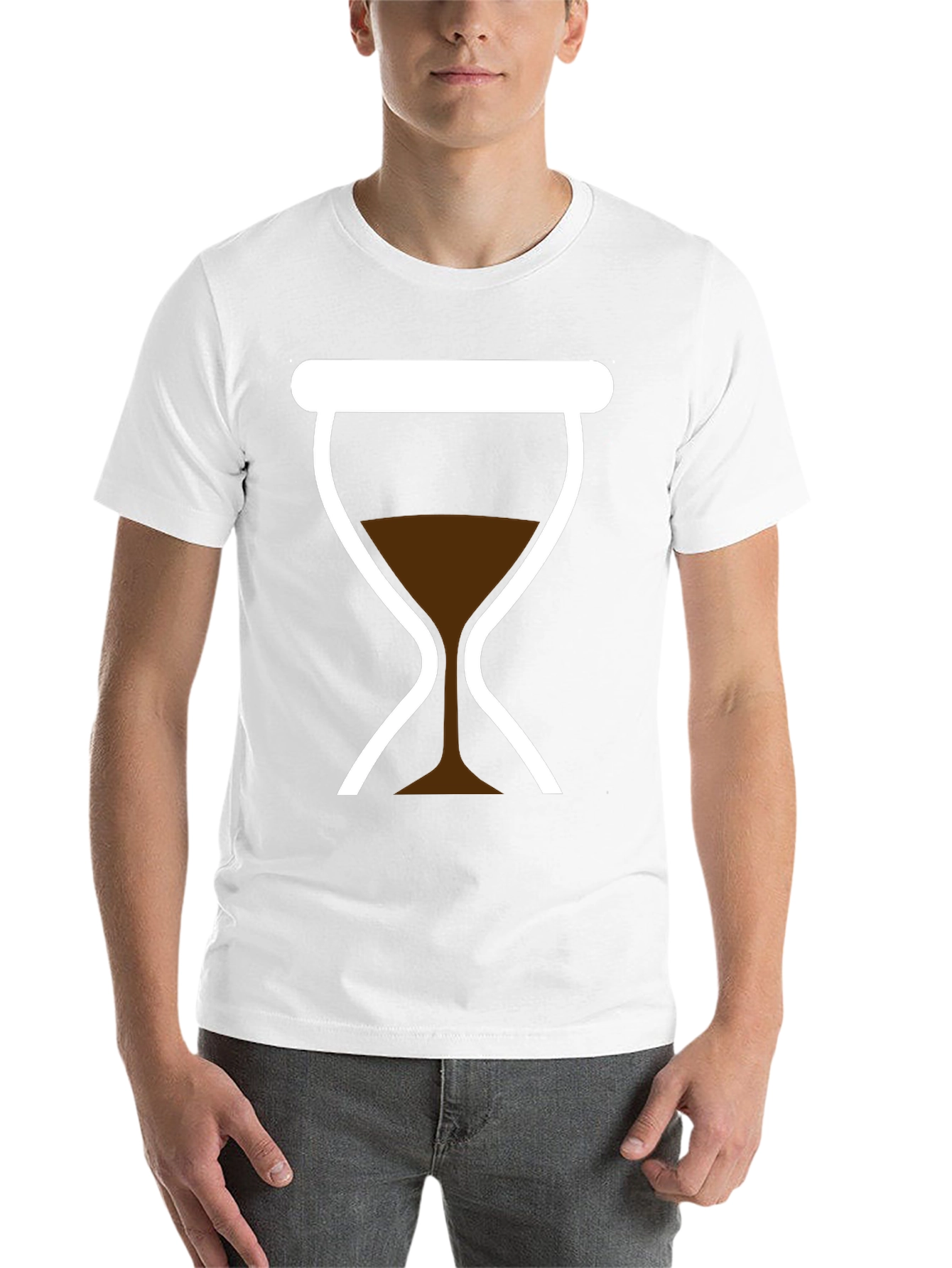 Black Stylish Hourglass Graphic Tee - Classic Design, Black Shirt view 14