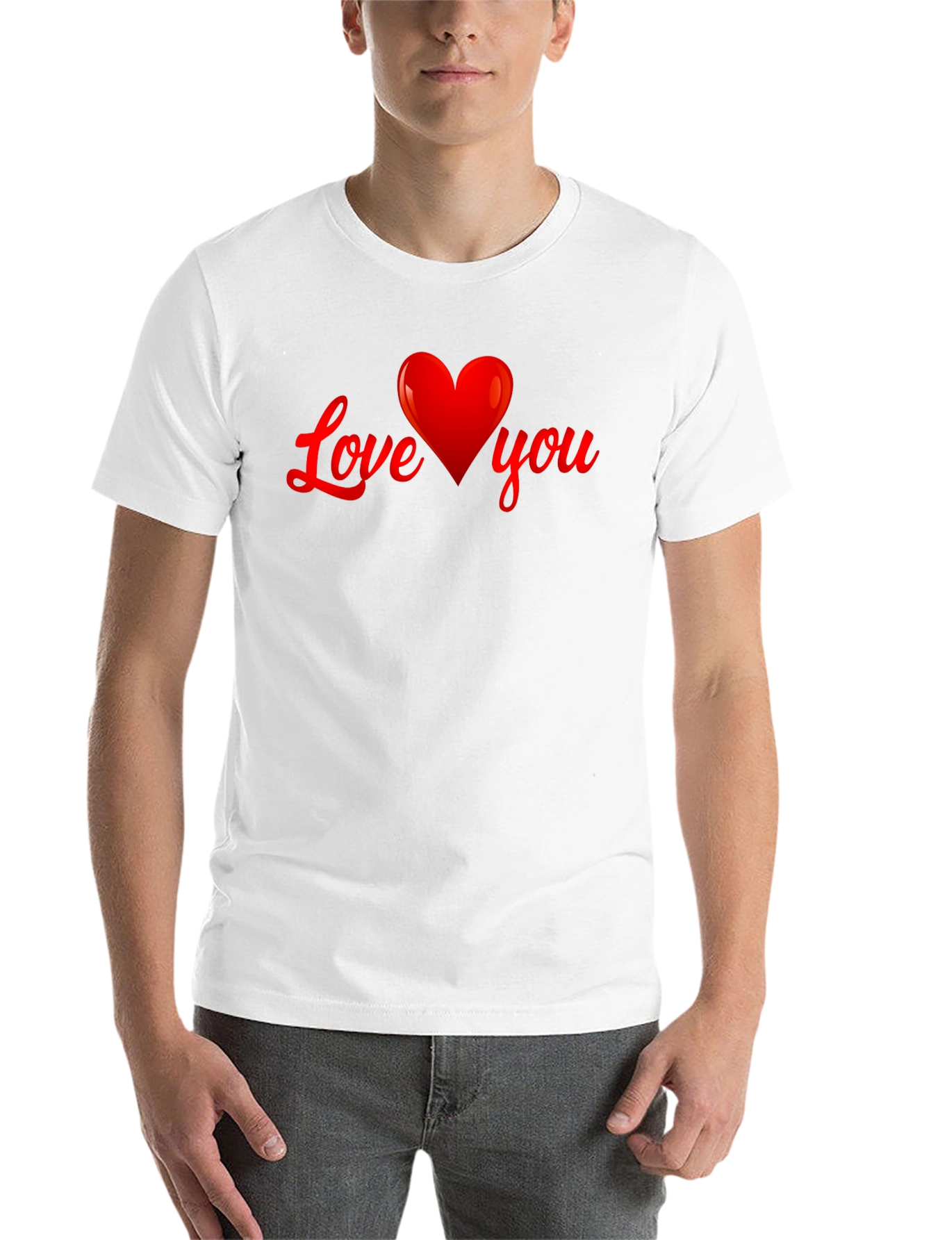 Black Love You Heart Graphic T-Shirt - Black view 14