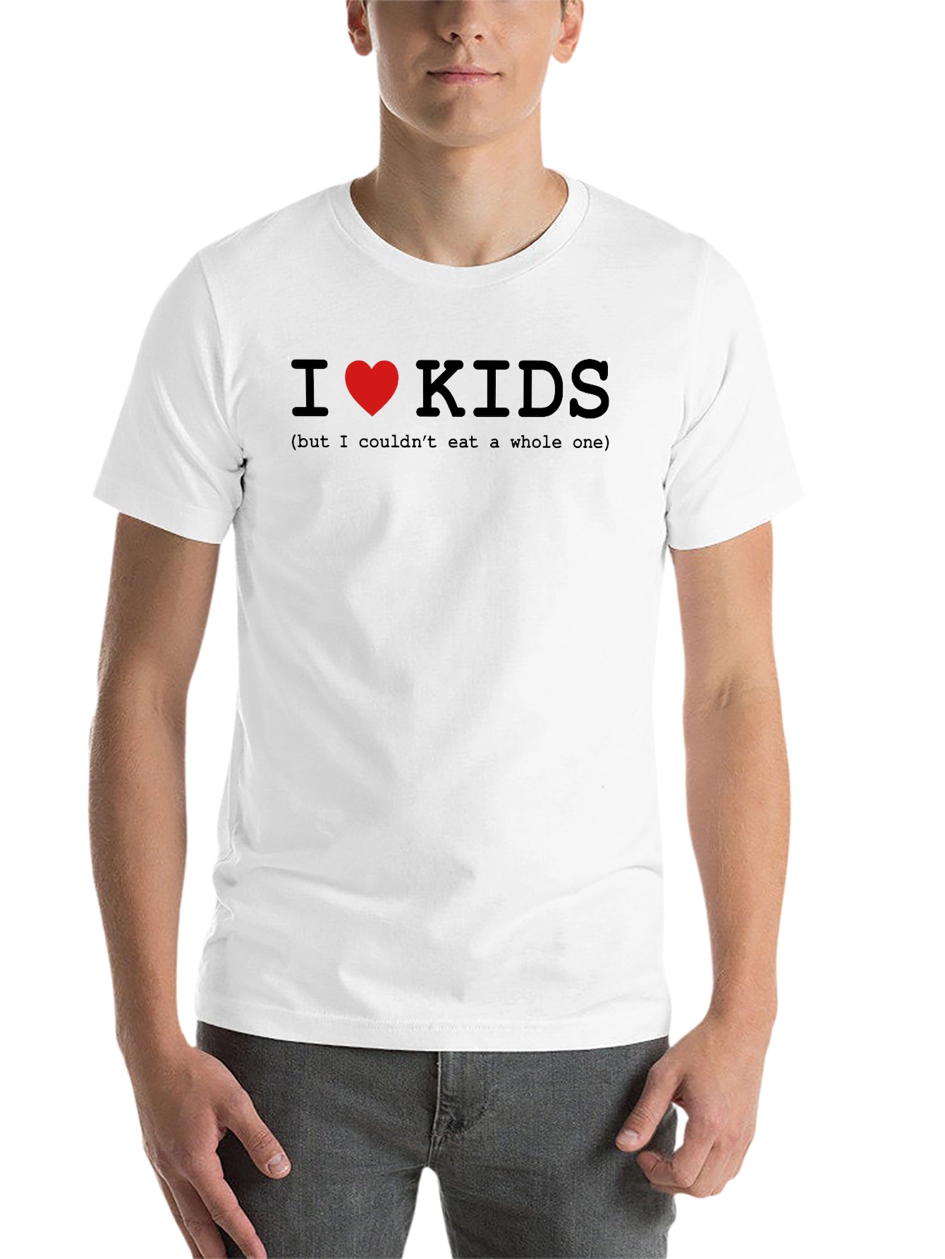 Black I Heart Kids Humor T-Shirt - Graphic Tee view 14
