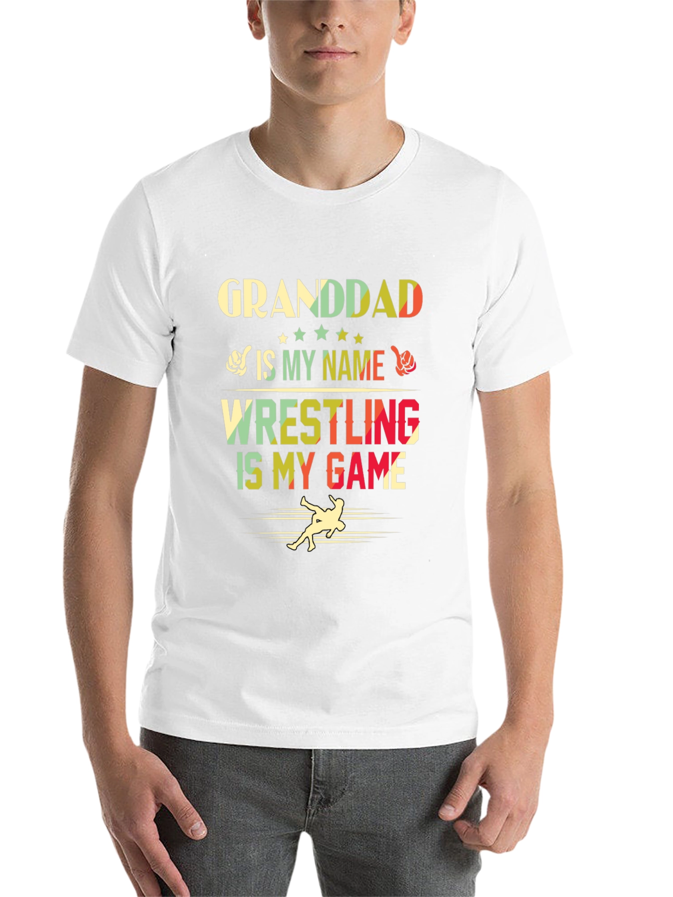 Black Granddad Wrestling T-Shirt - Gift for Wrestling Grandpa view 14