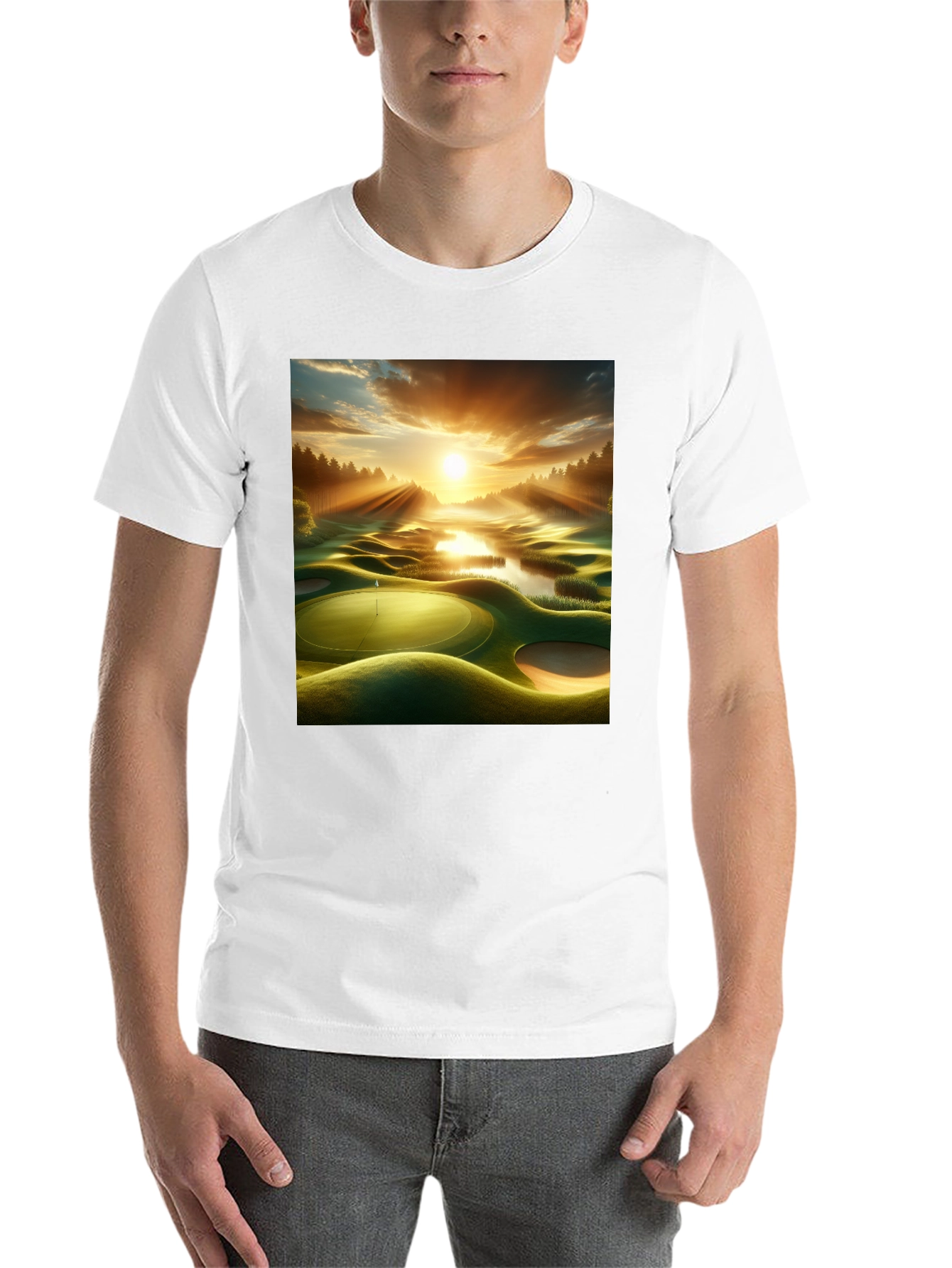 Black Scenic Golf Course T-Shirt view 14