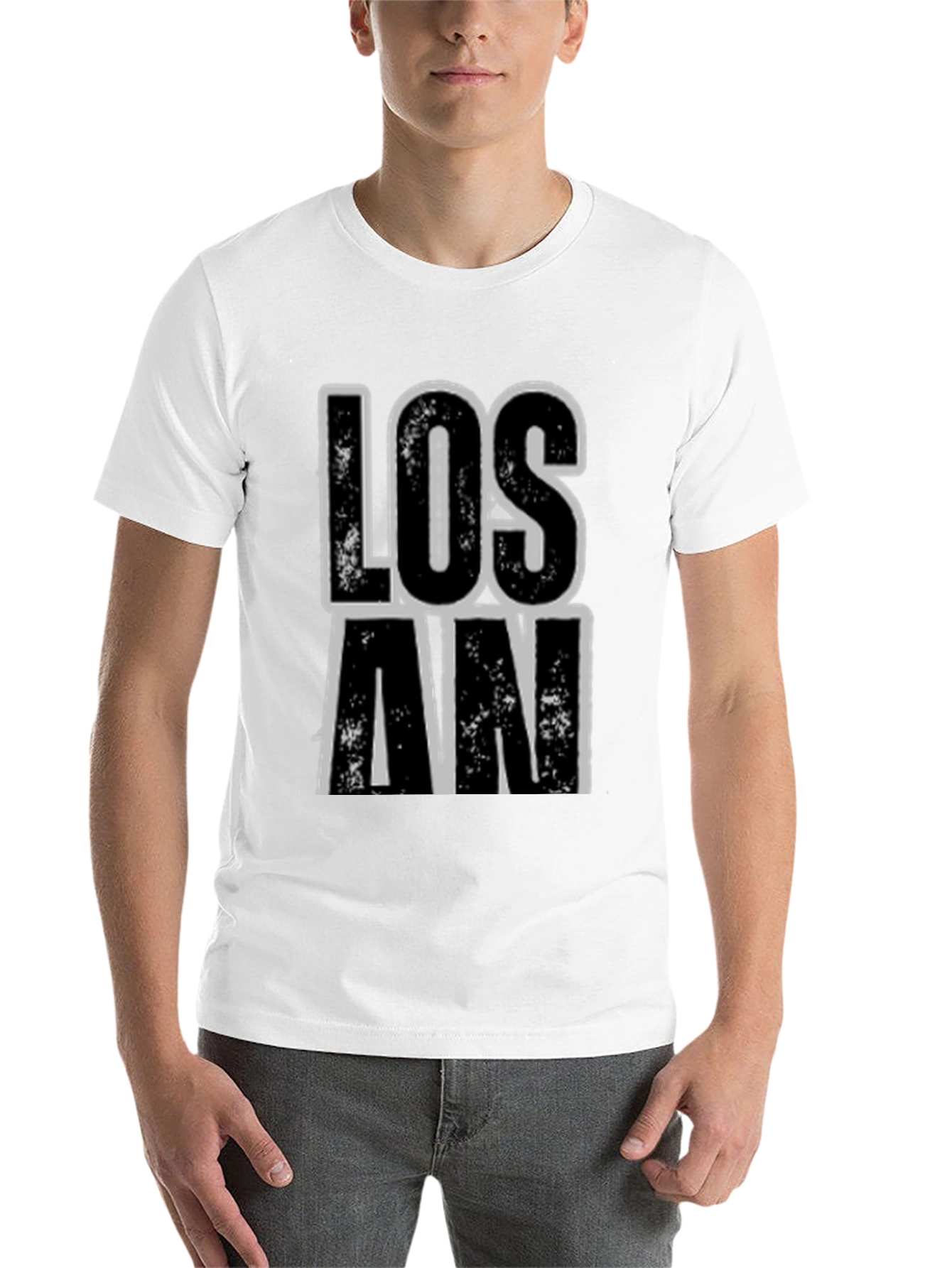 Black "Los An" Graphic Print Black T-Shirt view 14
