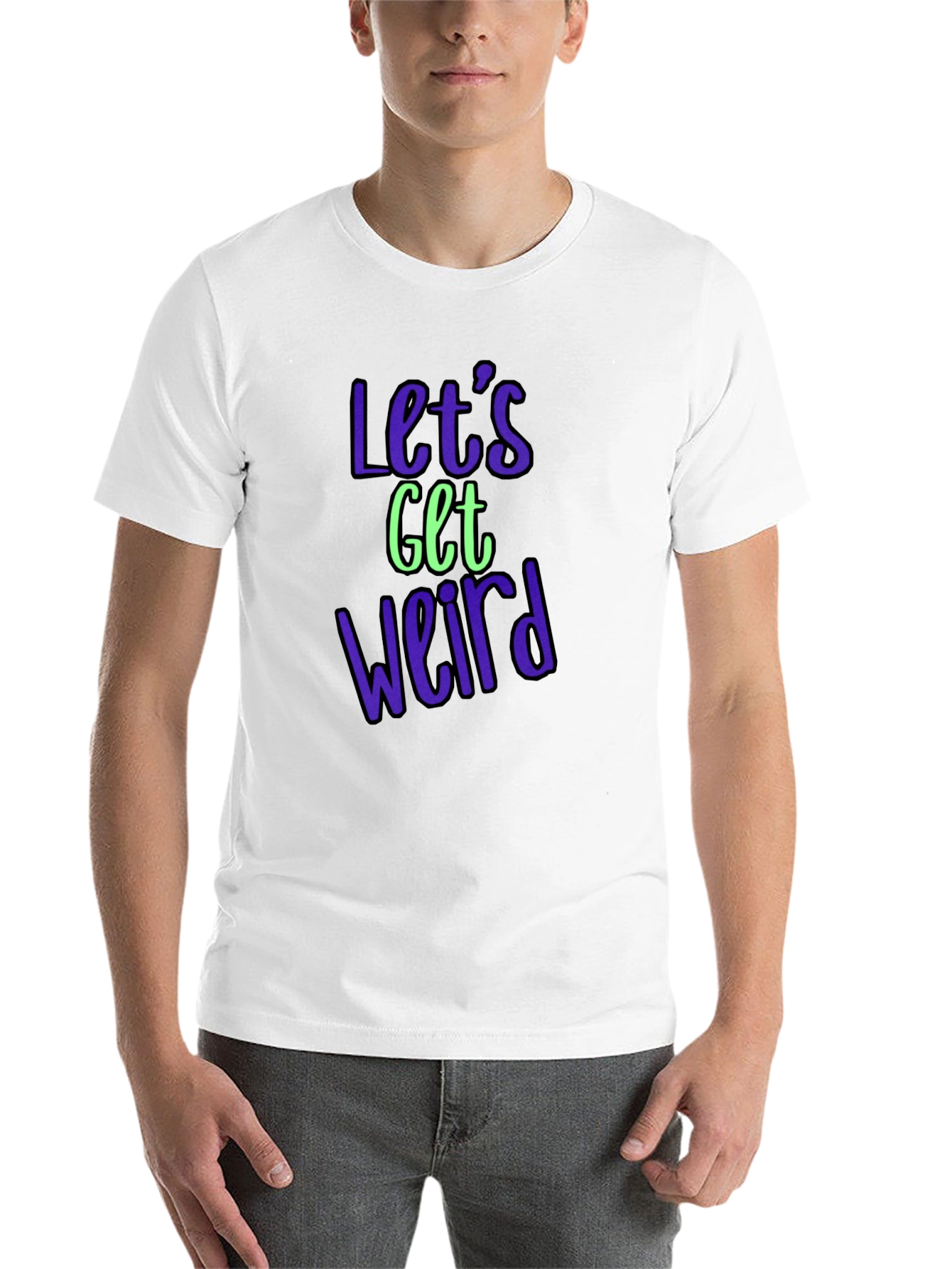 Black Let's Get Weird Graphic Tee - Trendy Casual Shirt view 14