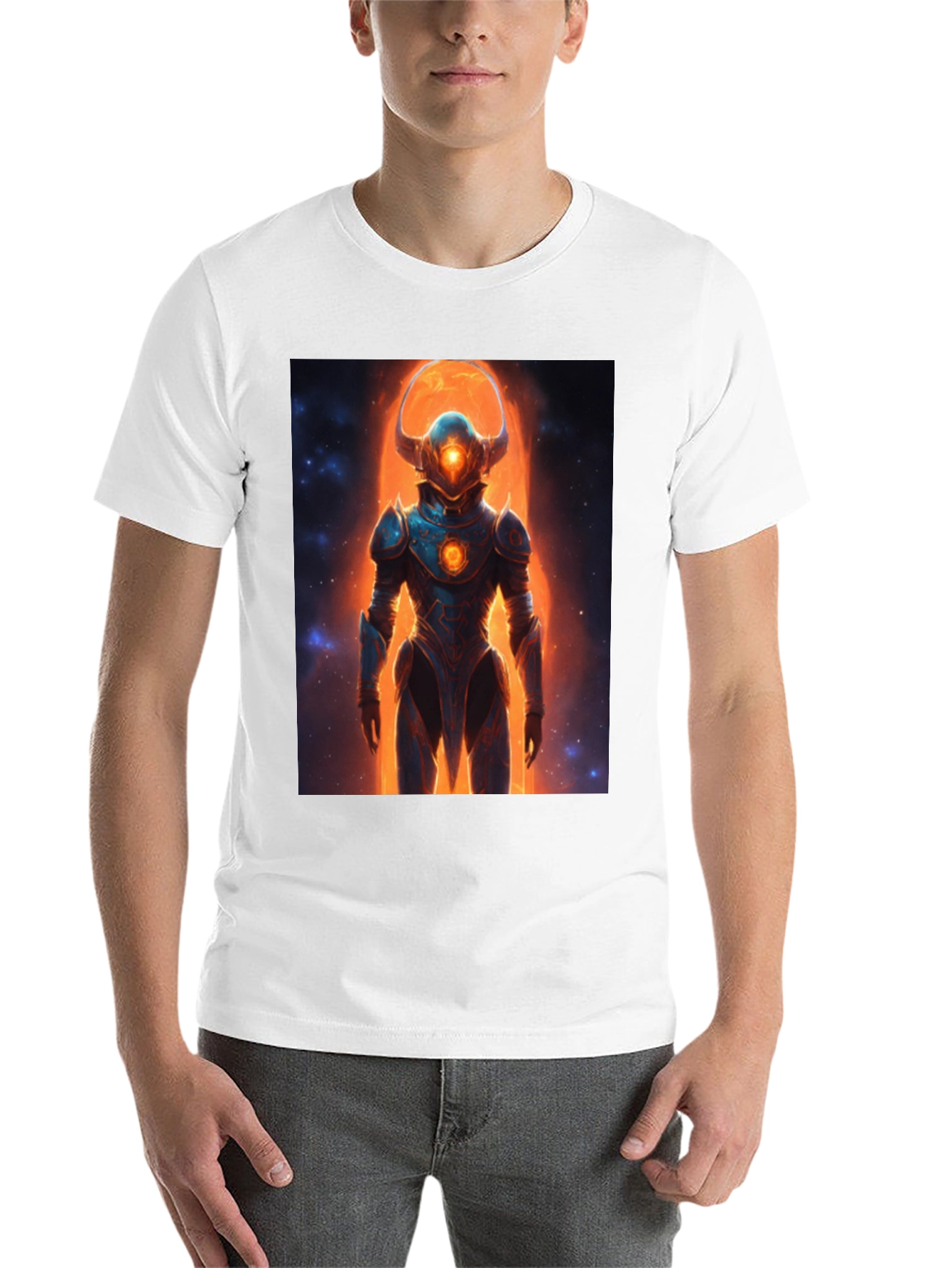 Black Sci-Fi Warrior Graphic Tee - Men's Black T-Shirt view 14