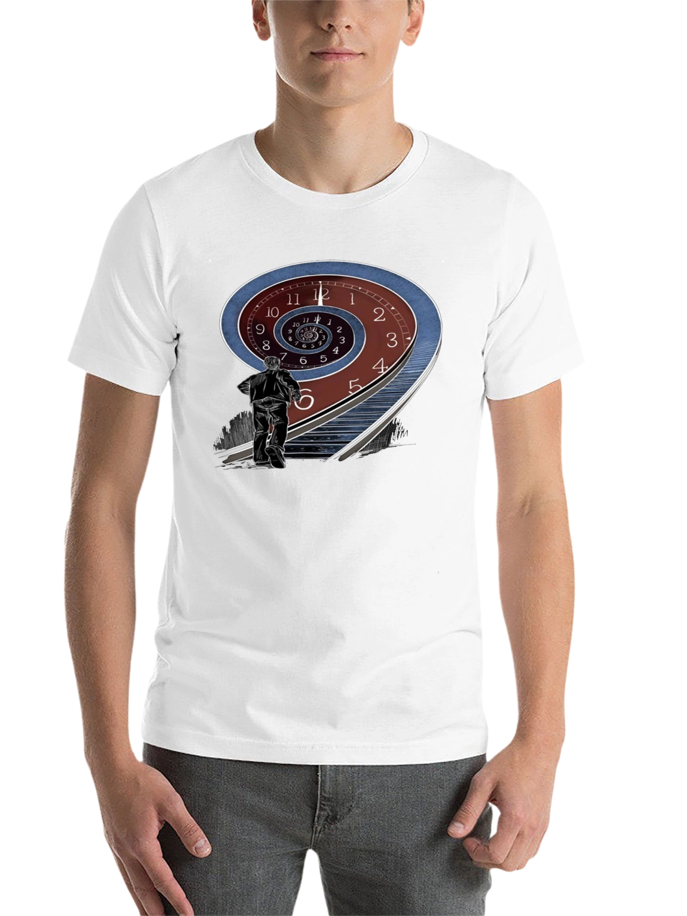 Black Time Spiral Graphic Tee - Black Cotton Blend view 14