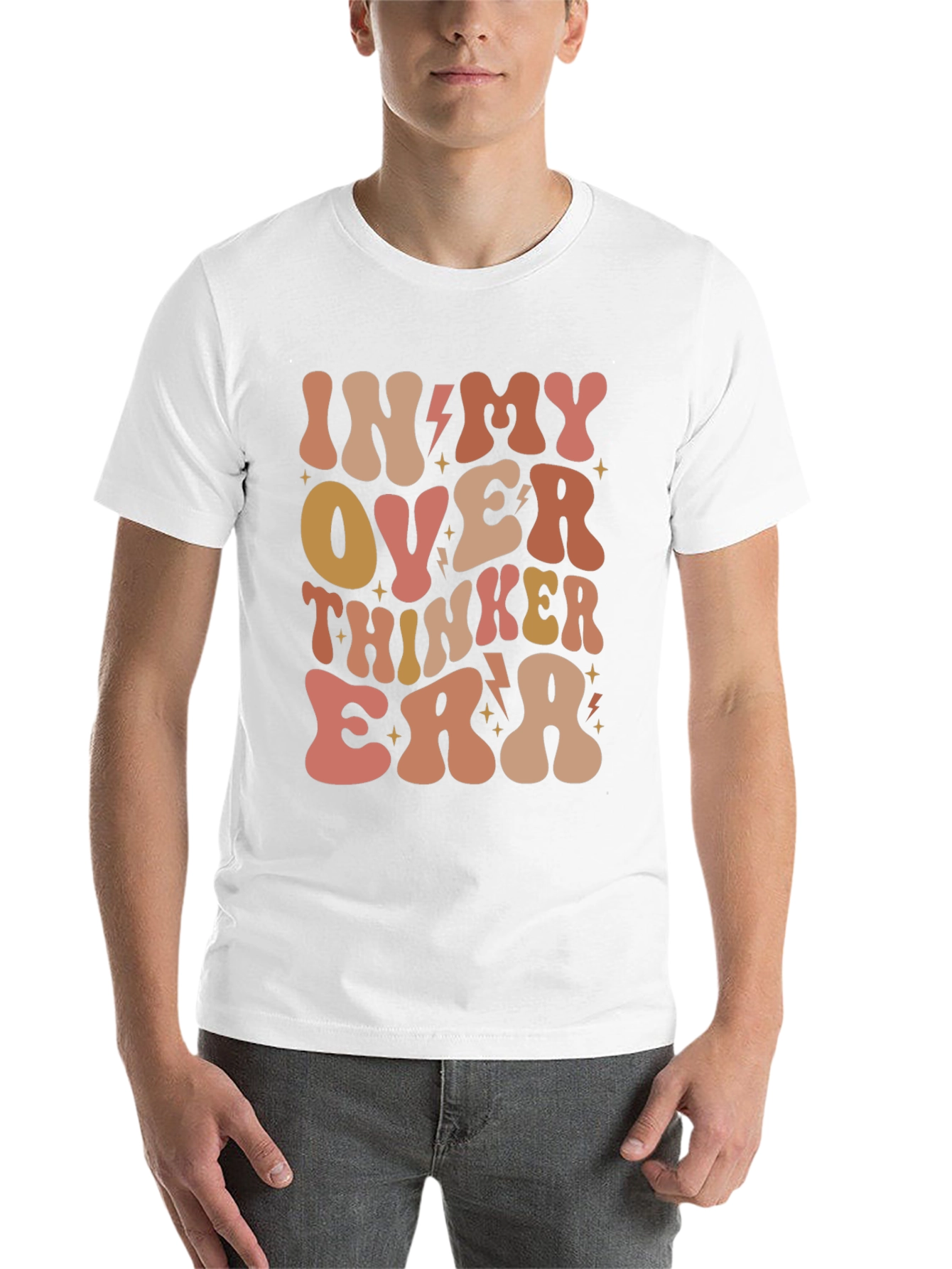 Black Over Thinker Era Tee - Trendy Retro Style view 14