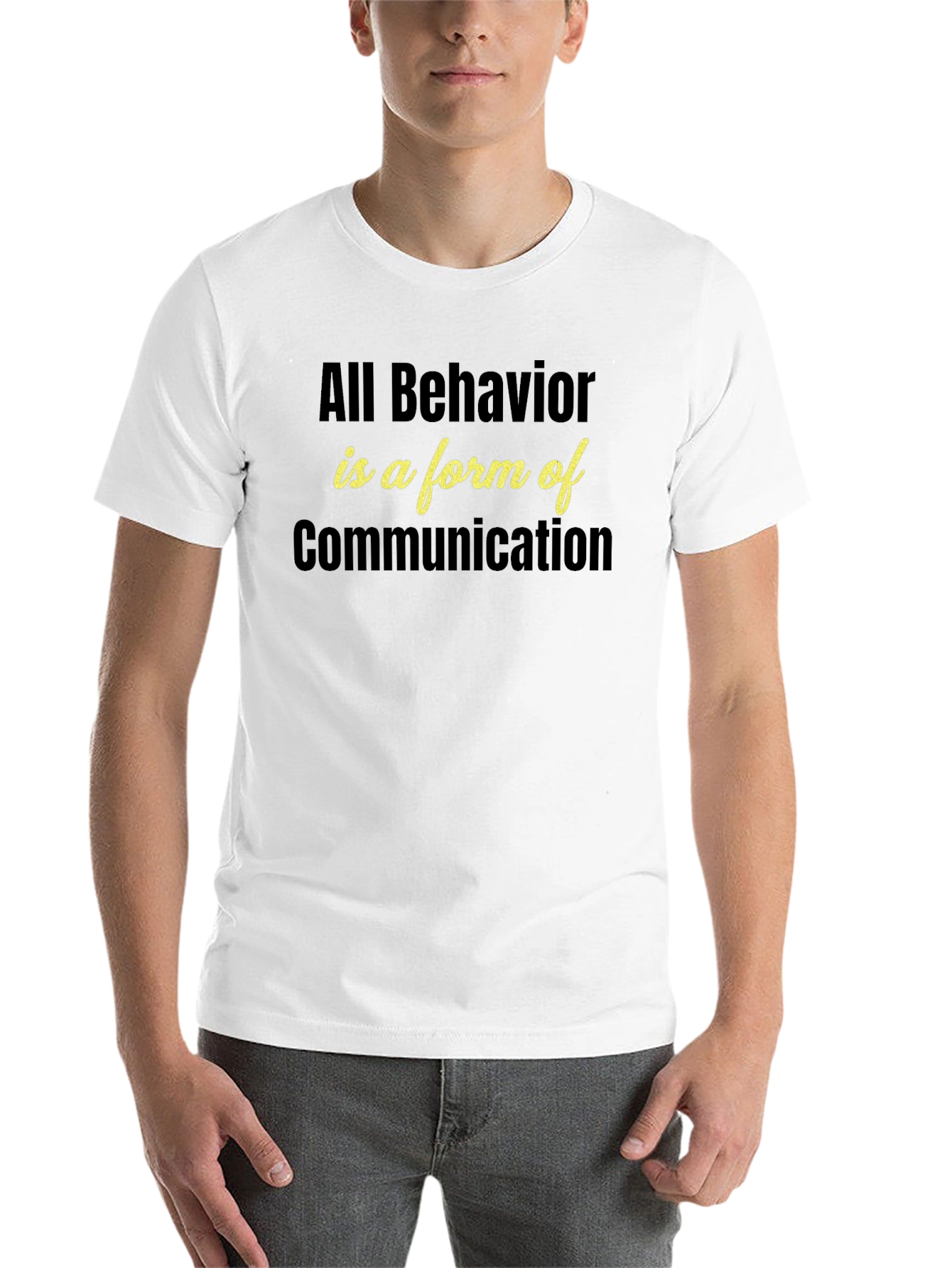 Black All Behavior is Communication T-Shirt view 14