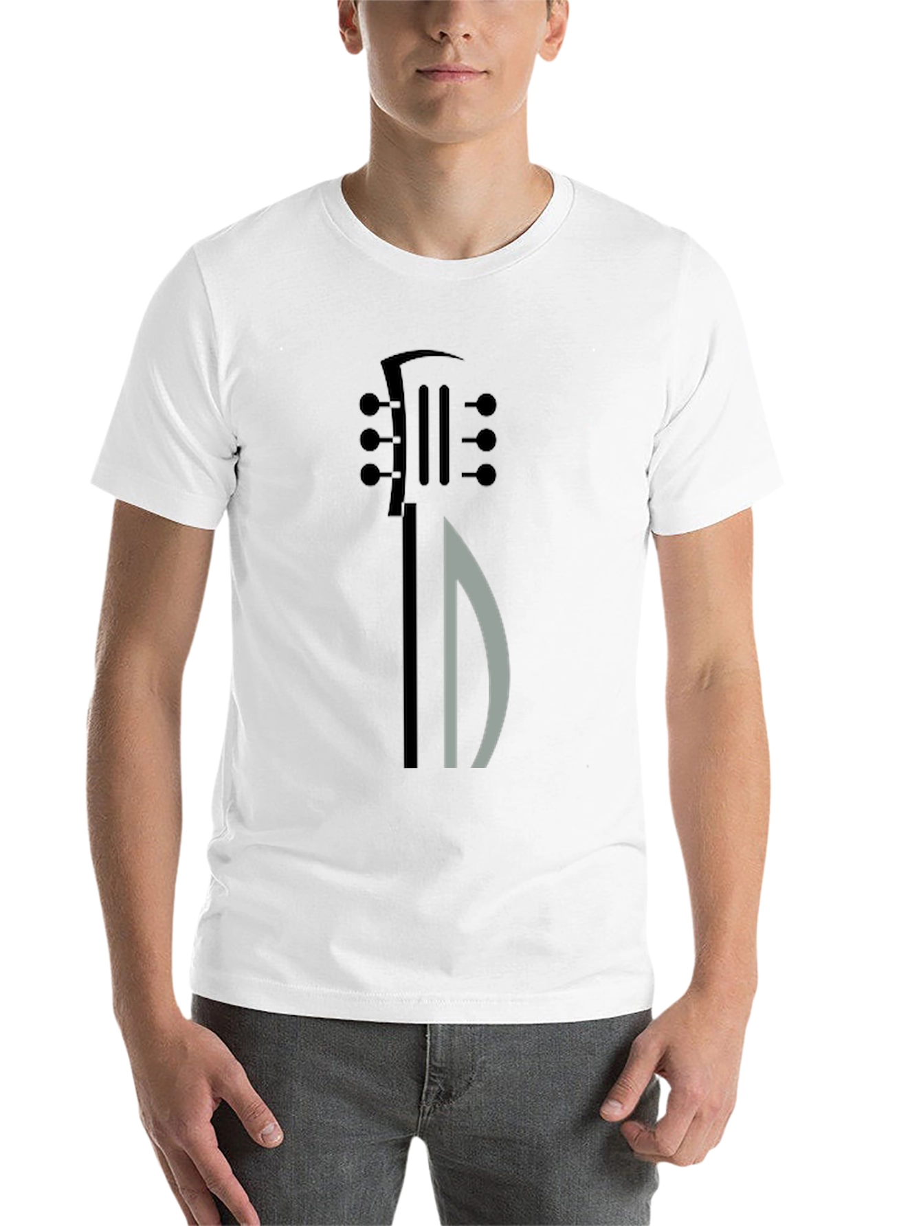 Black Guitar Graphic Tee - Modern Musical Shirt view 14