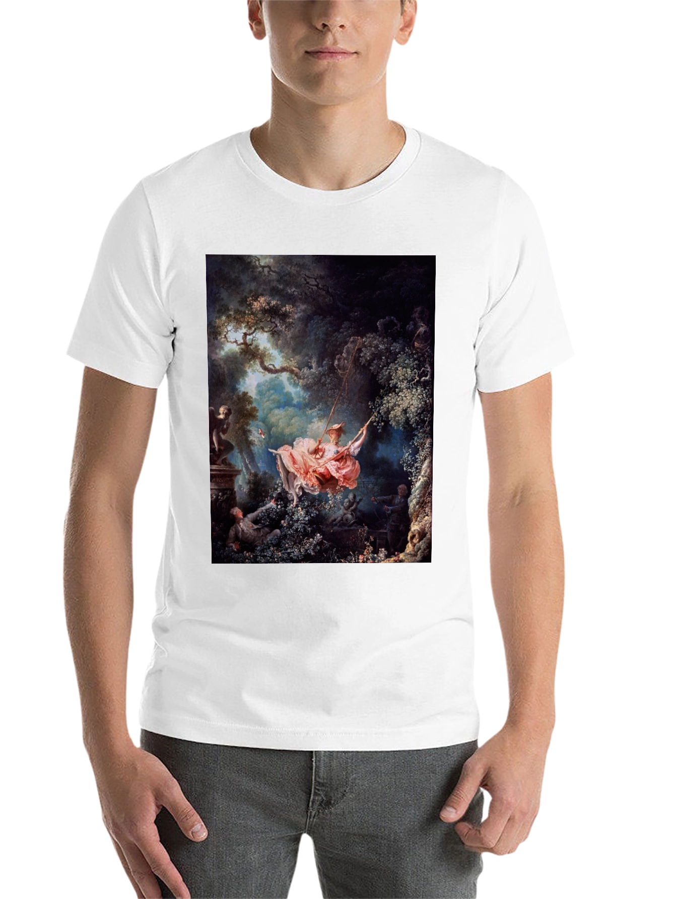 The Swing Painting T-Shirt - Artistic Rococo Style - 14