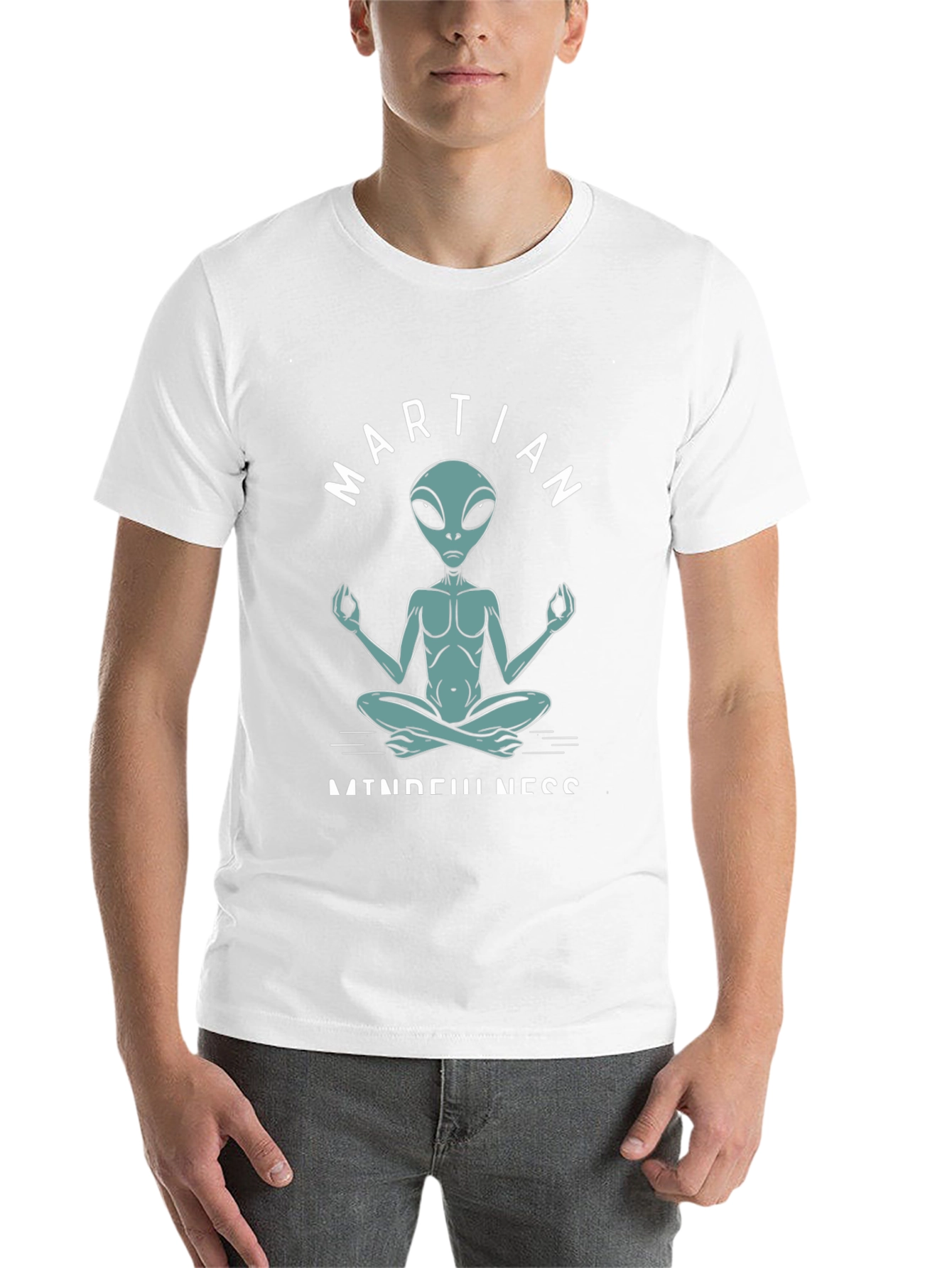 Black Martian Mindfulness Meditation T-Shirt view 14