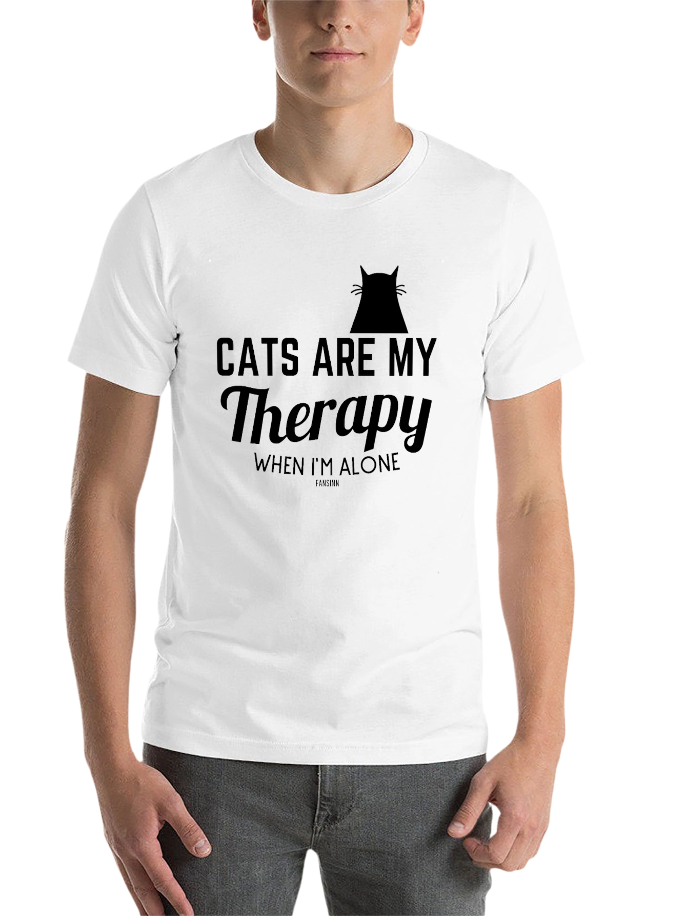 Black Cats Are My Therapy T-Shirt view 14