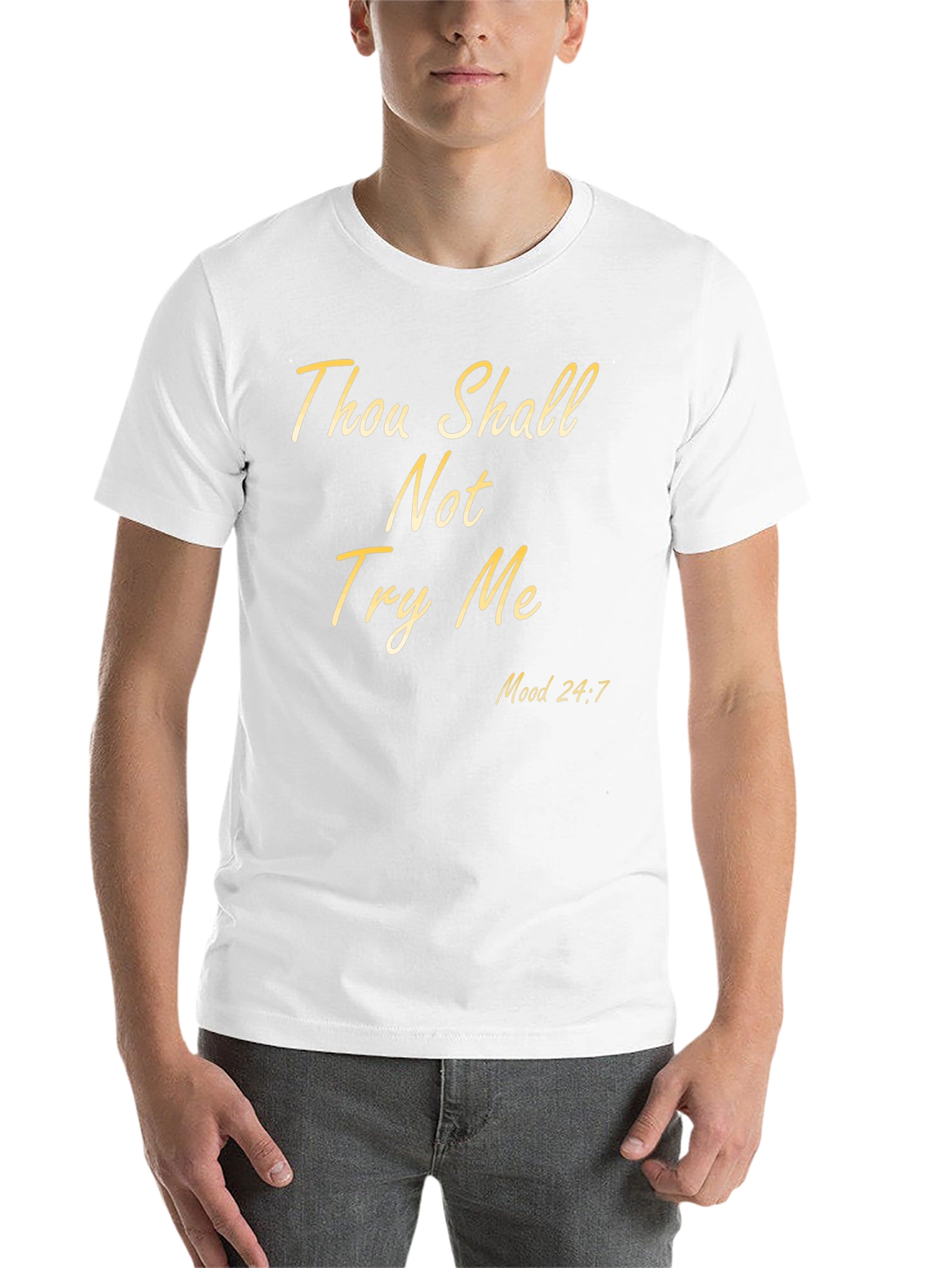 Black Thou Shall Not Try Me Mood 24:7 Black T-Shirt view 14