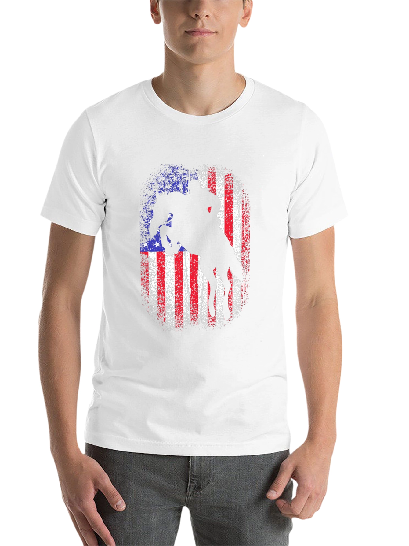 Black American Rodeo T-Shirt - Patriotic Rider Design view 14