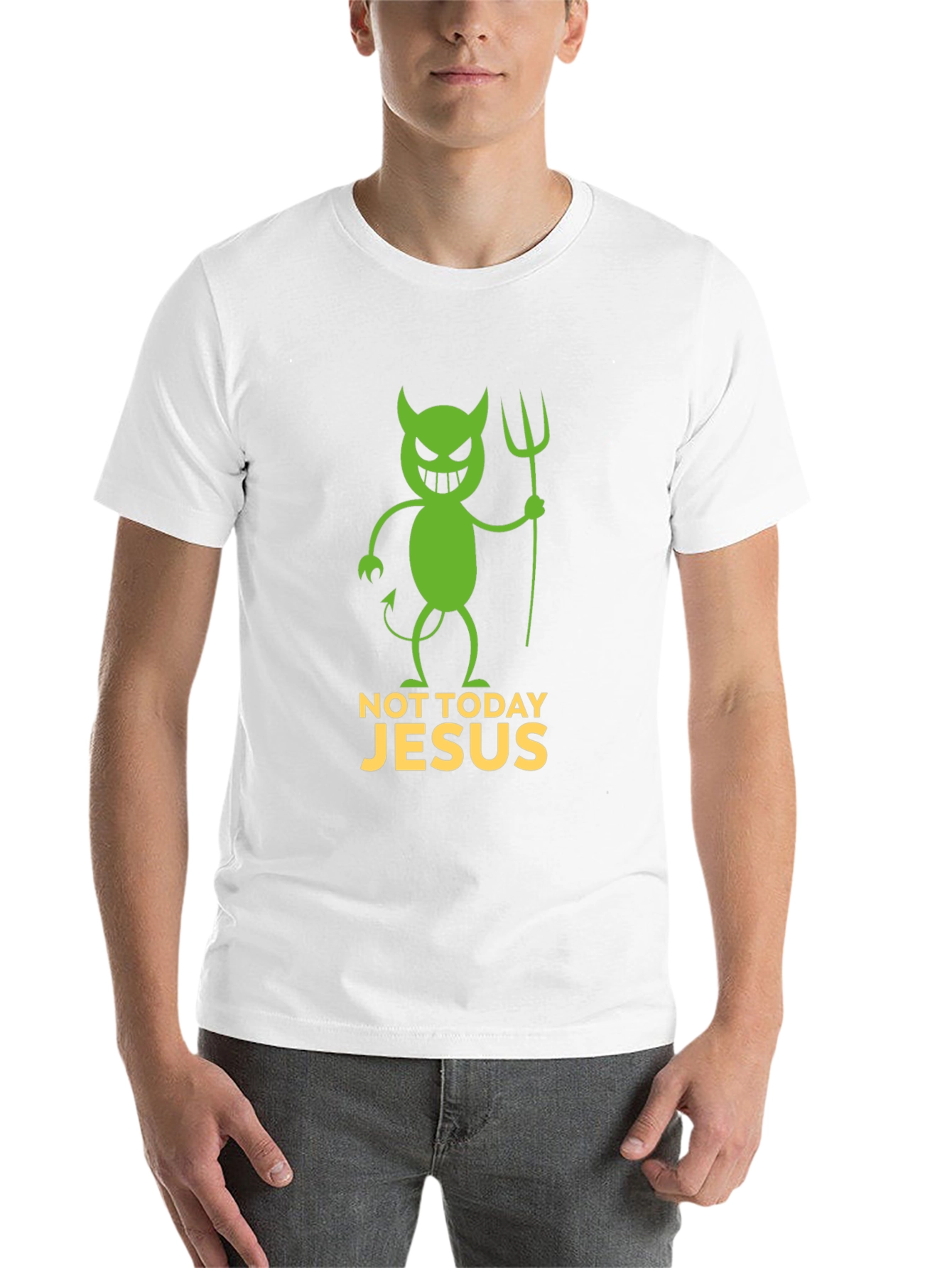 Black Not Today Jesus Funny Graphic T-Shirt view 14