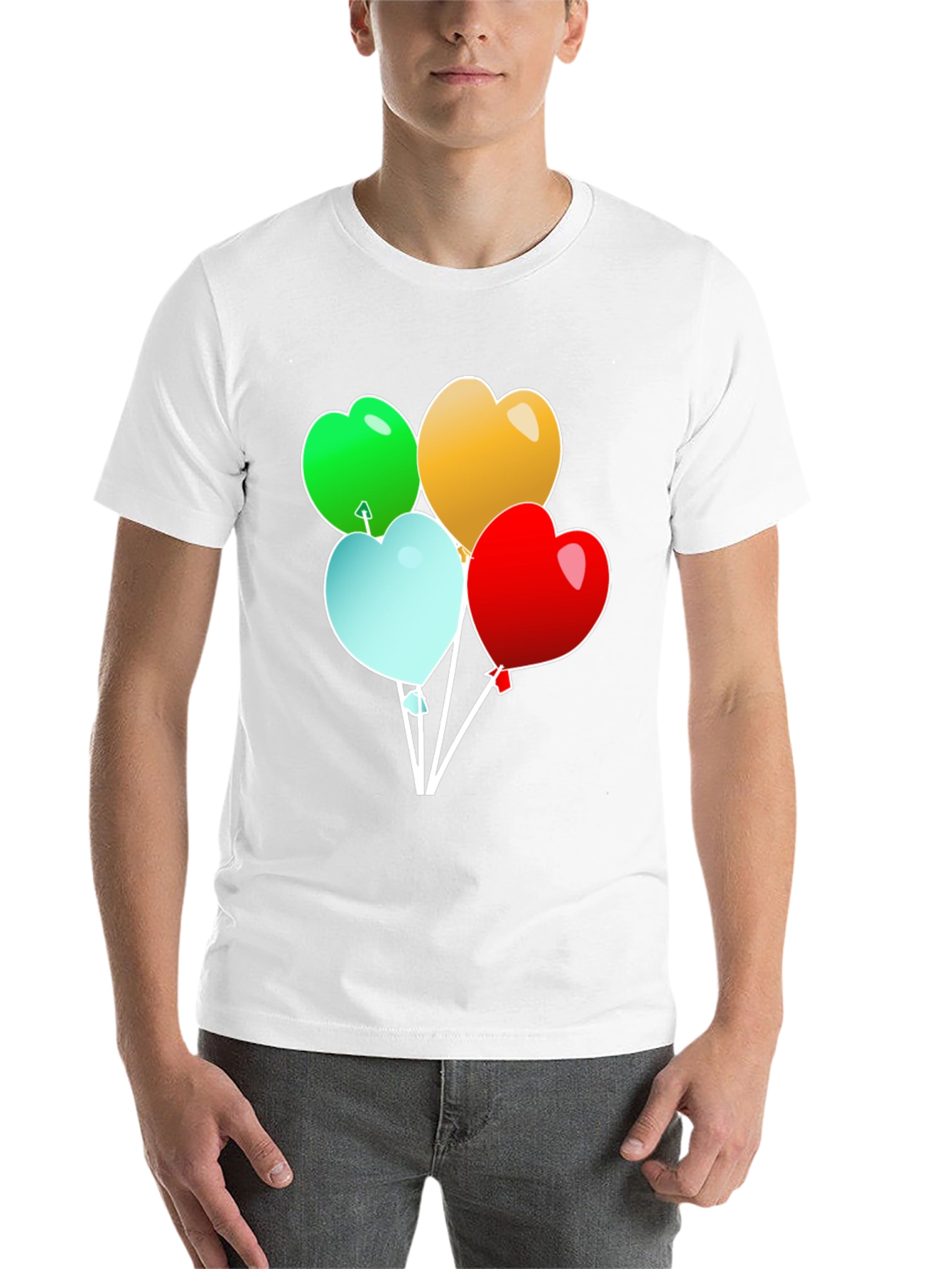 Black Heart Balloons Graphic T-Shirt - Stylish Men's Tee view 14