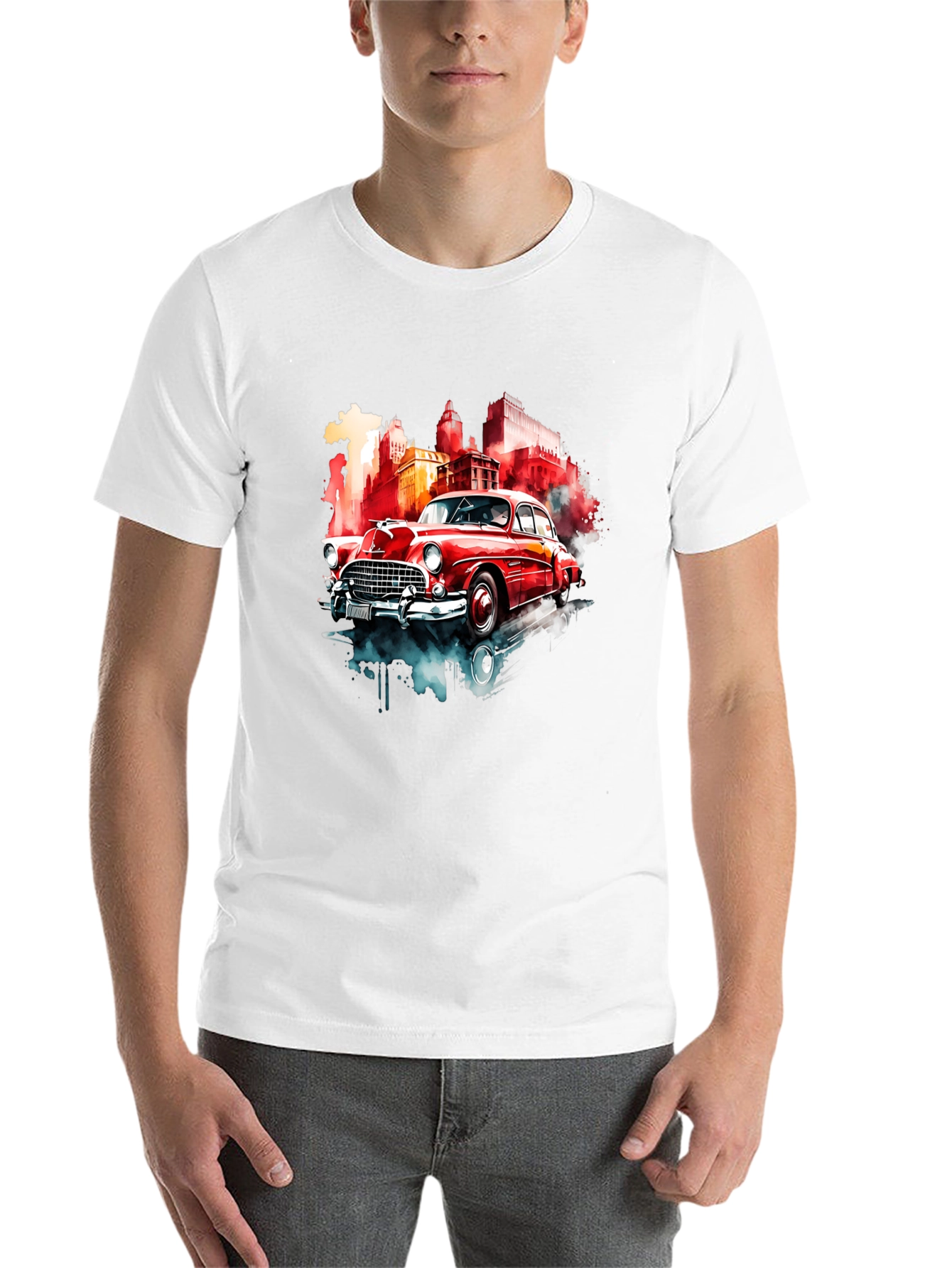 Black Classic Car Graphic Tee - Retro Style view 14