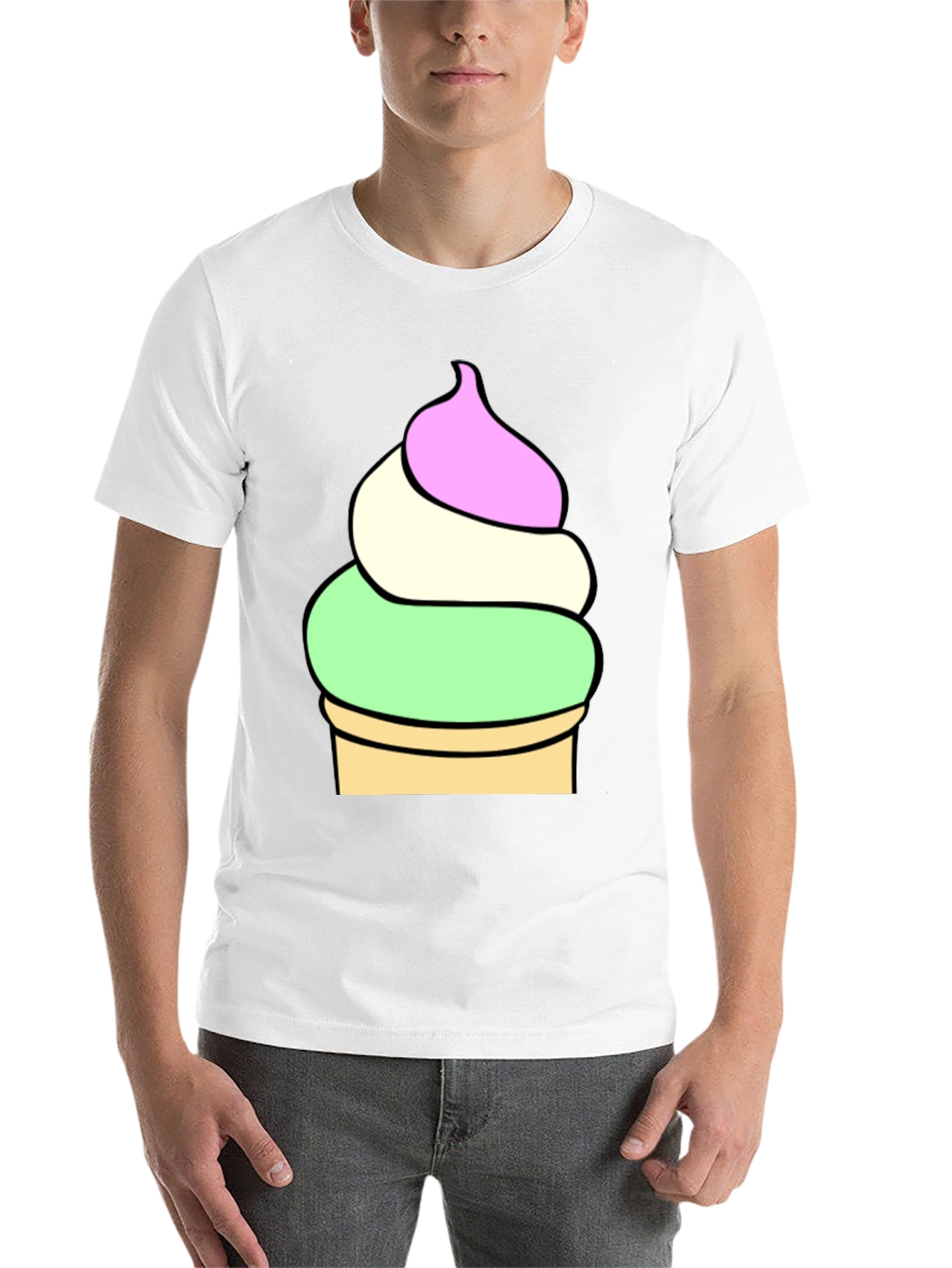 Black Ice Cream Cone Graphic Tee - Soft Cotton Blend view 14