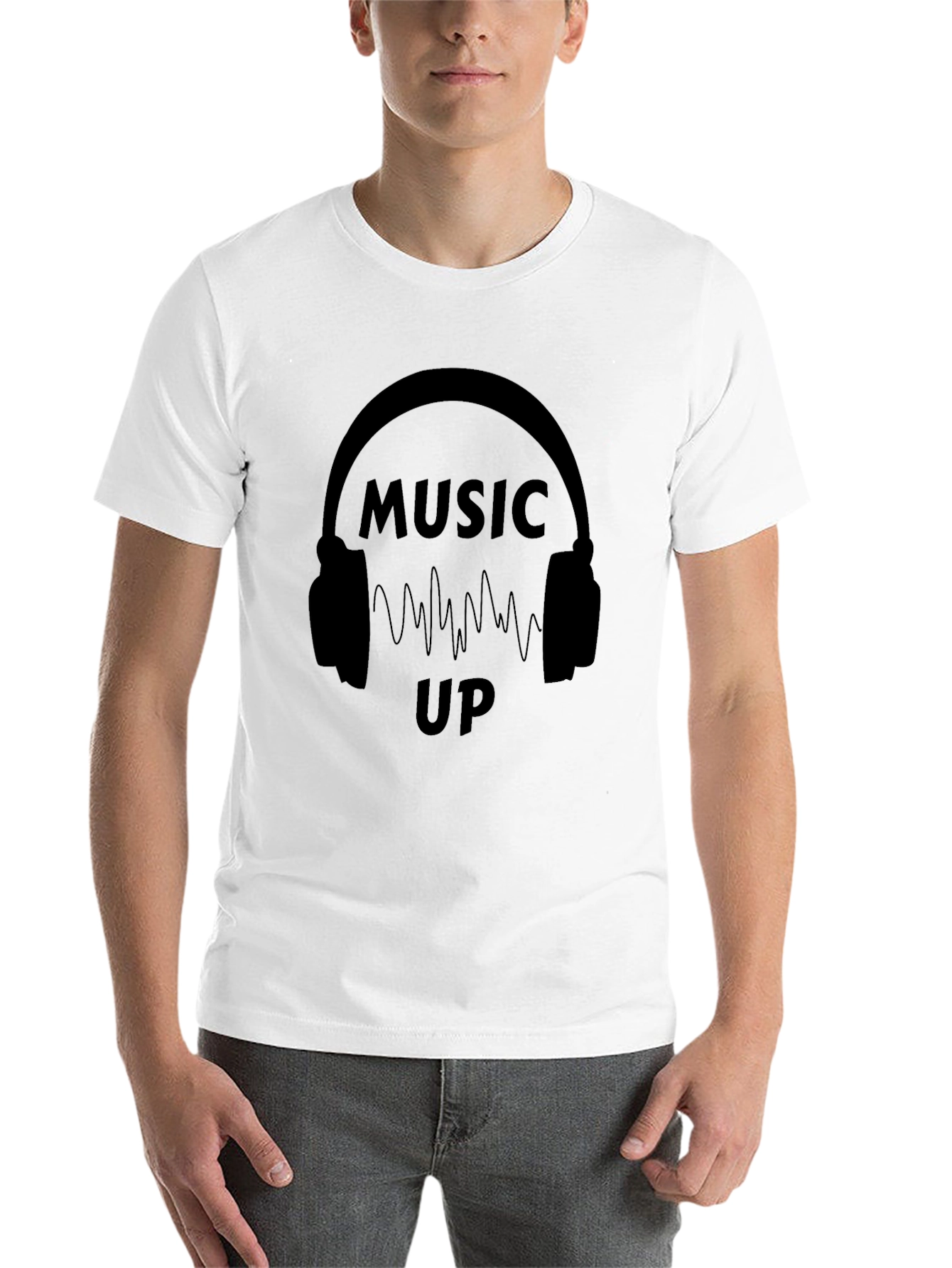 Black Music Up Black Graphic T-Shirt view 14