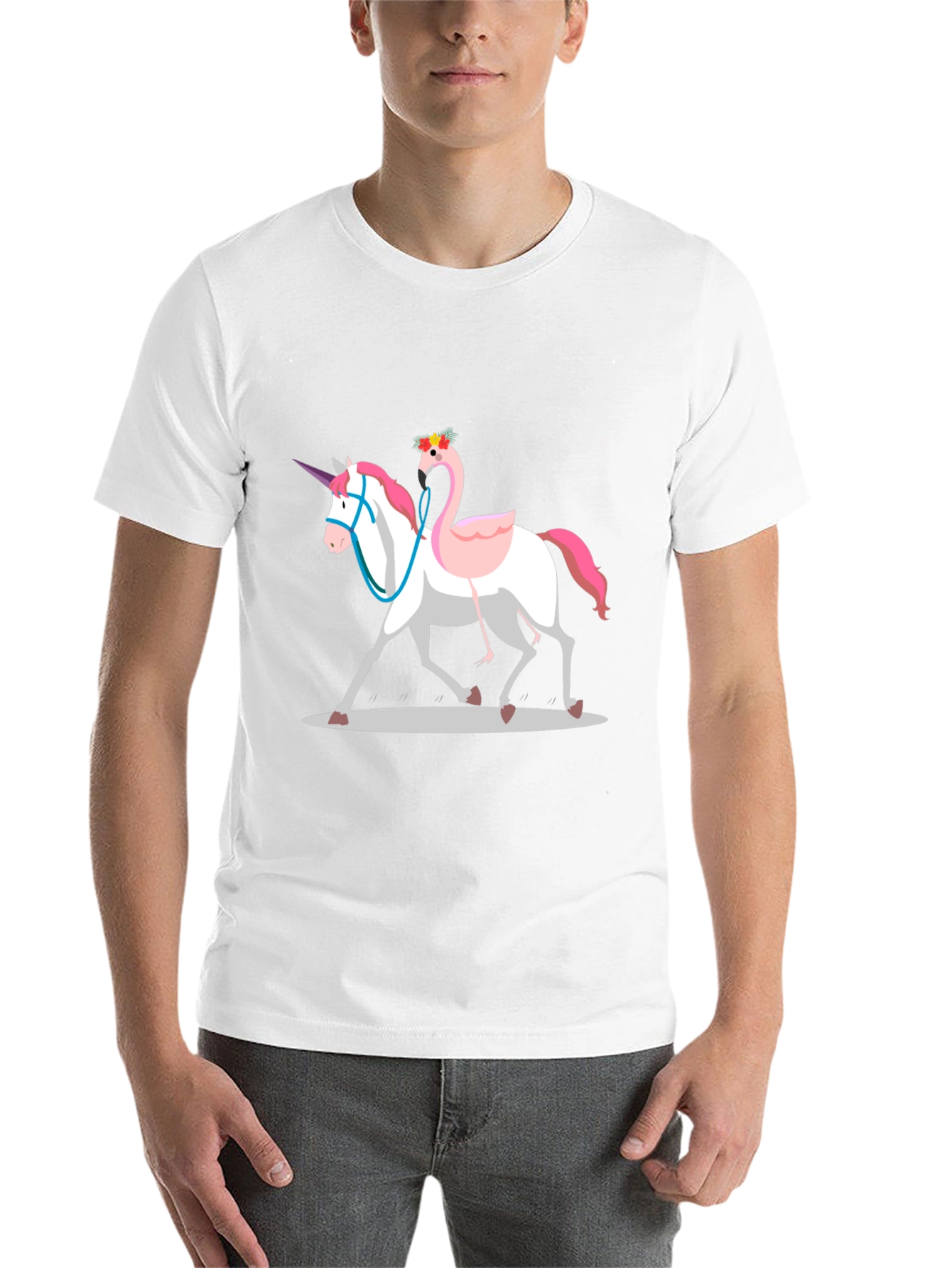 Black Unicorn & Flamingo T-Shirt view 14