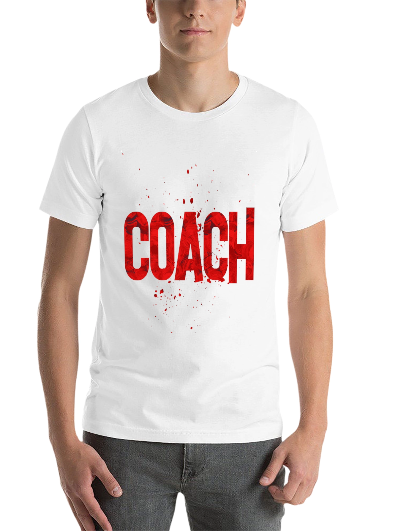 Coach Graphic T-Shirt - Red Text on Black Tee - 14