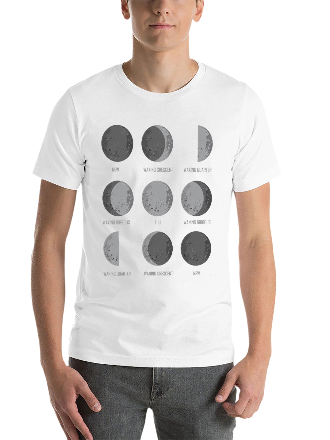 Black Moon Phases Graphic Tee - Astronomy T-Shirt view 14