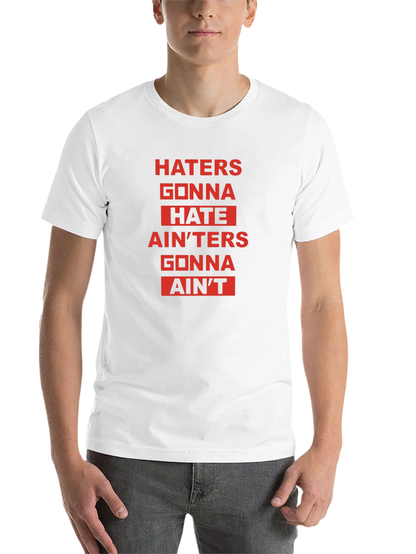 Black Haters Gonna Hate Graphic Tee - Unisex view 14
